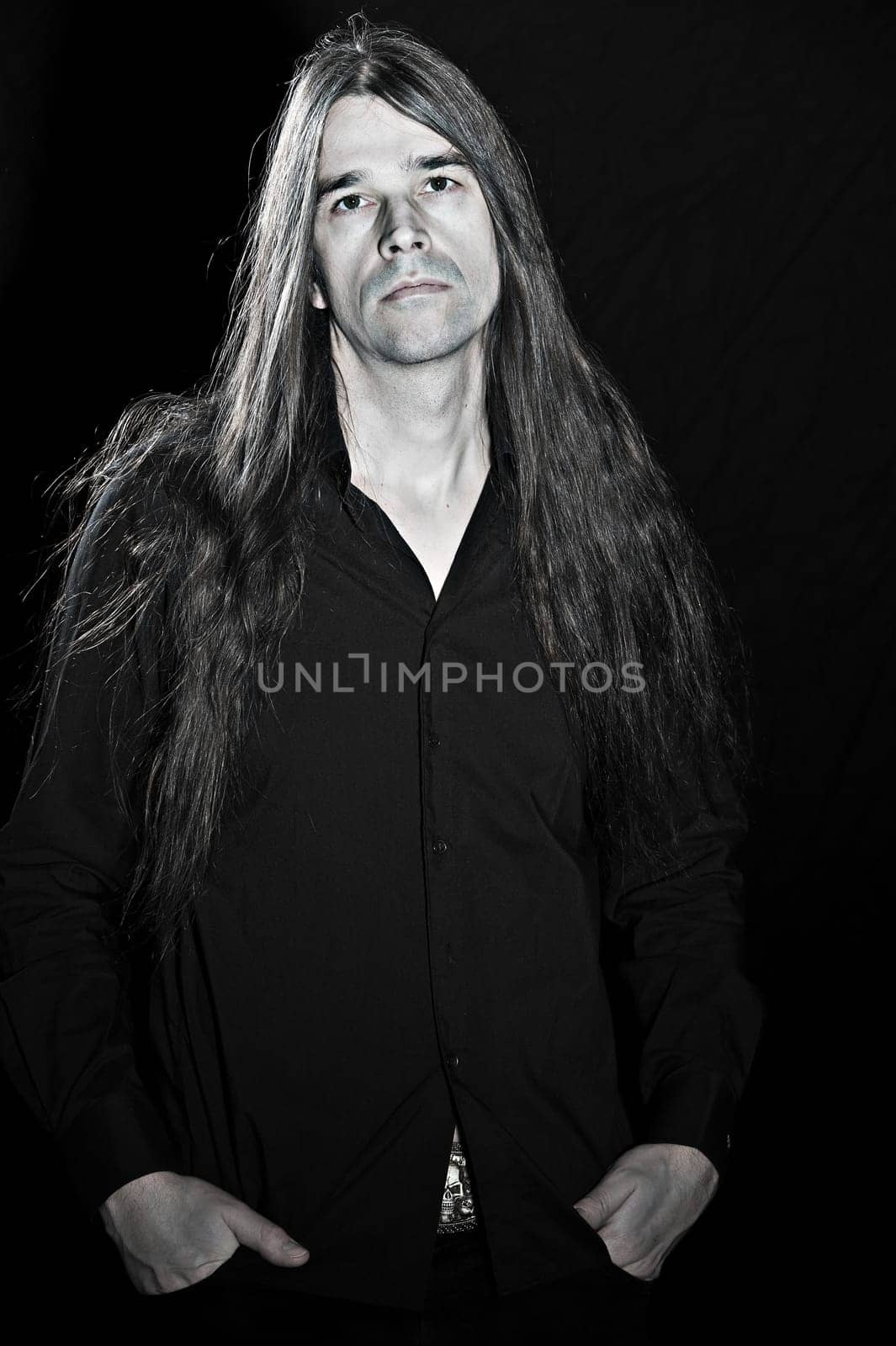young man with long hair