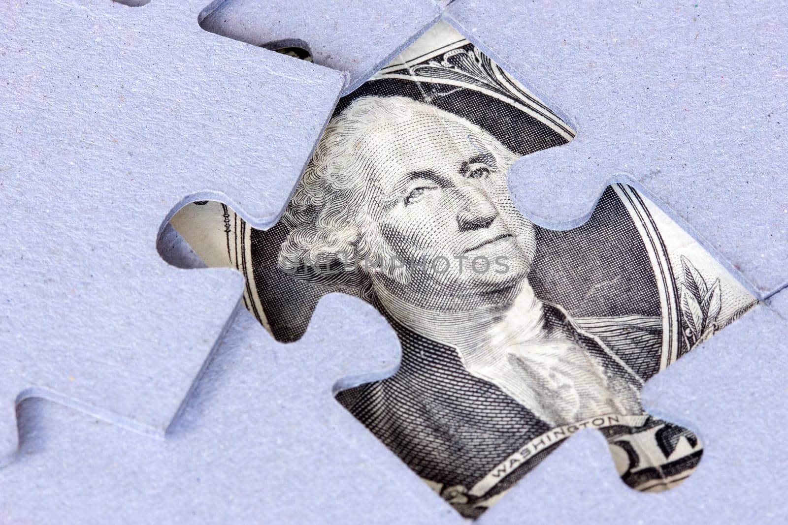 Jigsaw puzzle with Washington looking to you