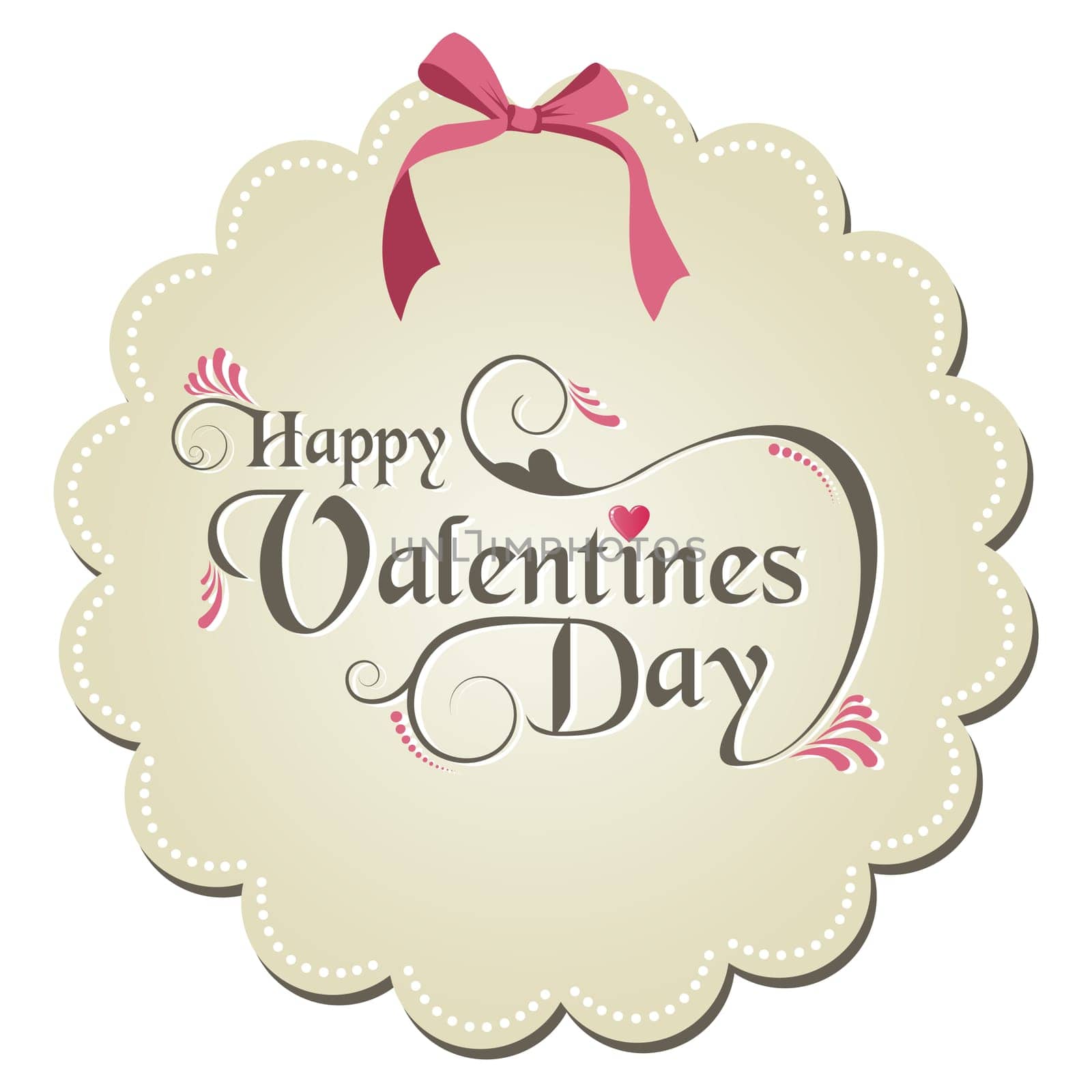 Happy valentine day ribbon and sticker. Vector illustration layered for easy manipulation and custom coloring.