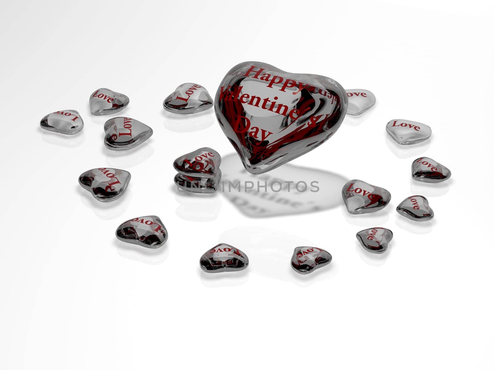 Illustration on Relationship - Valentine's Day - Hearts of Glass