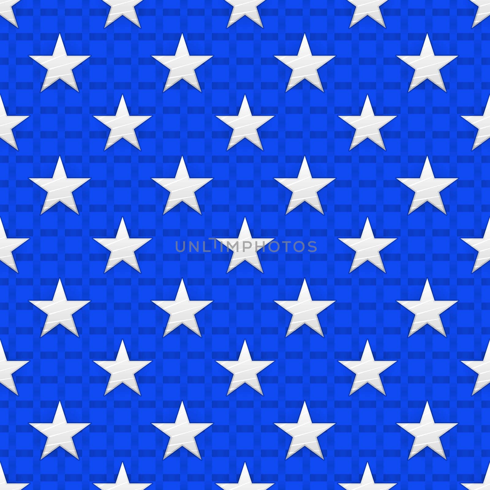 Pattern made of white stars on blue background