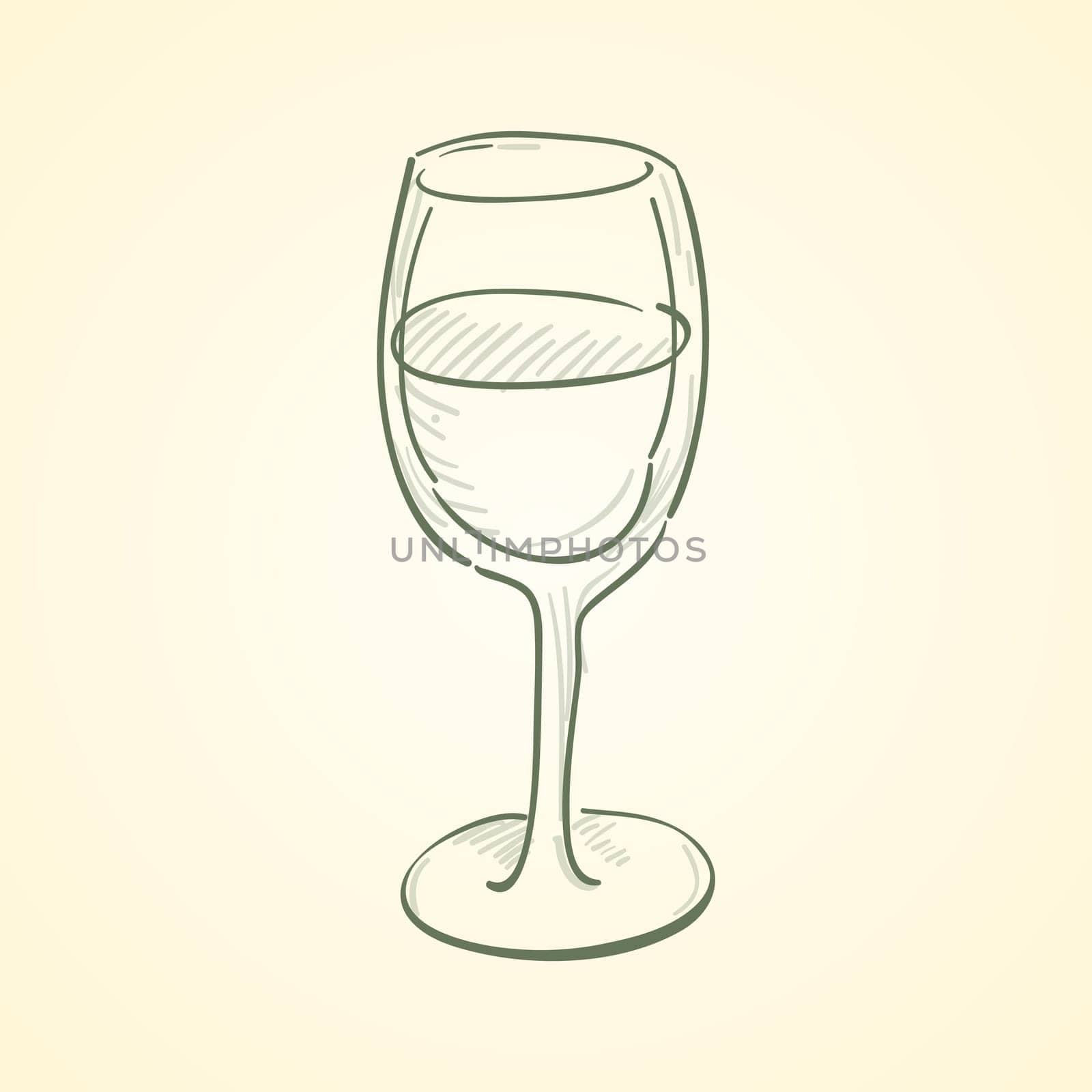 Elegant isolated wine glass empty and ready for a drink