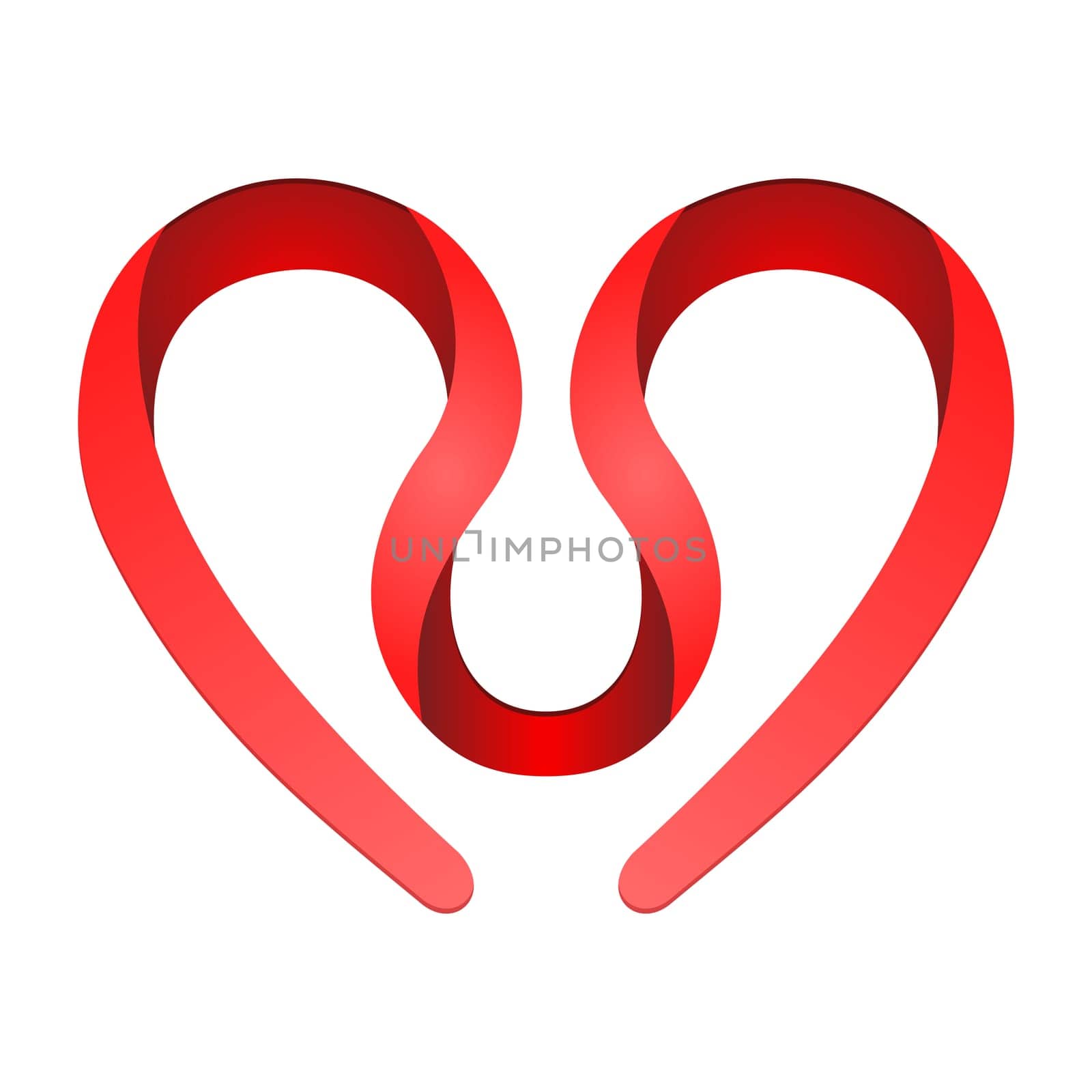 Valentine symbol of love as illustrated red stripe