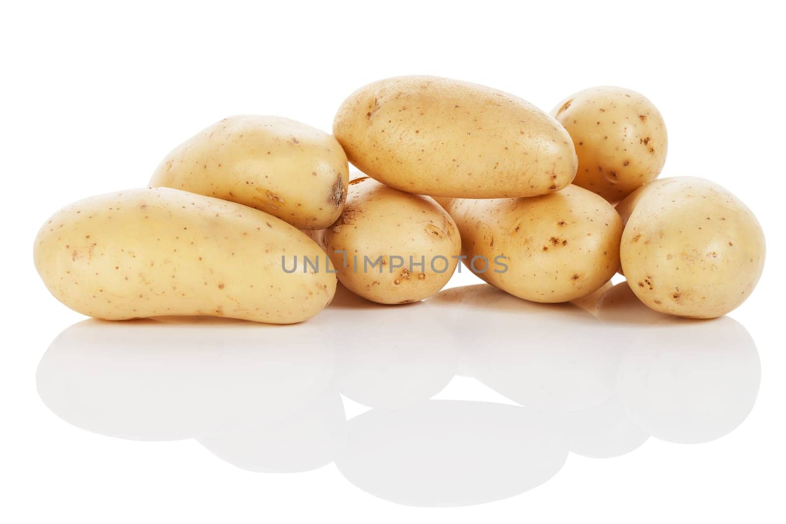 Potatoes on white background