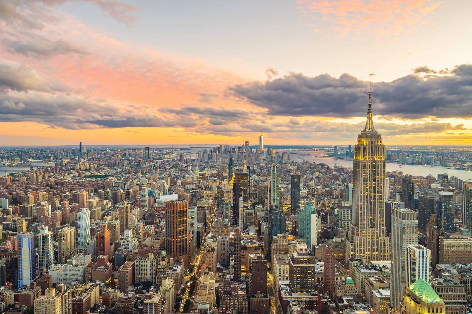 Manhattan's skyline, cityscape of New York City in the United State of America 