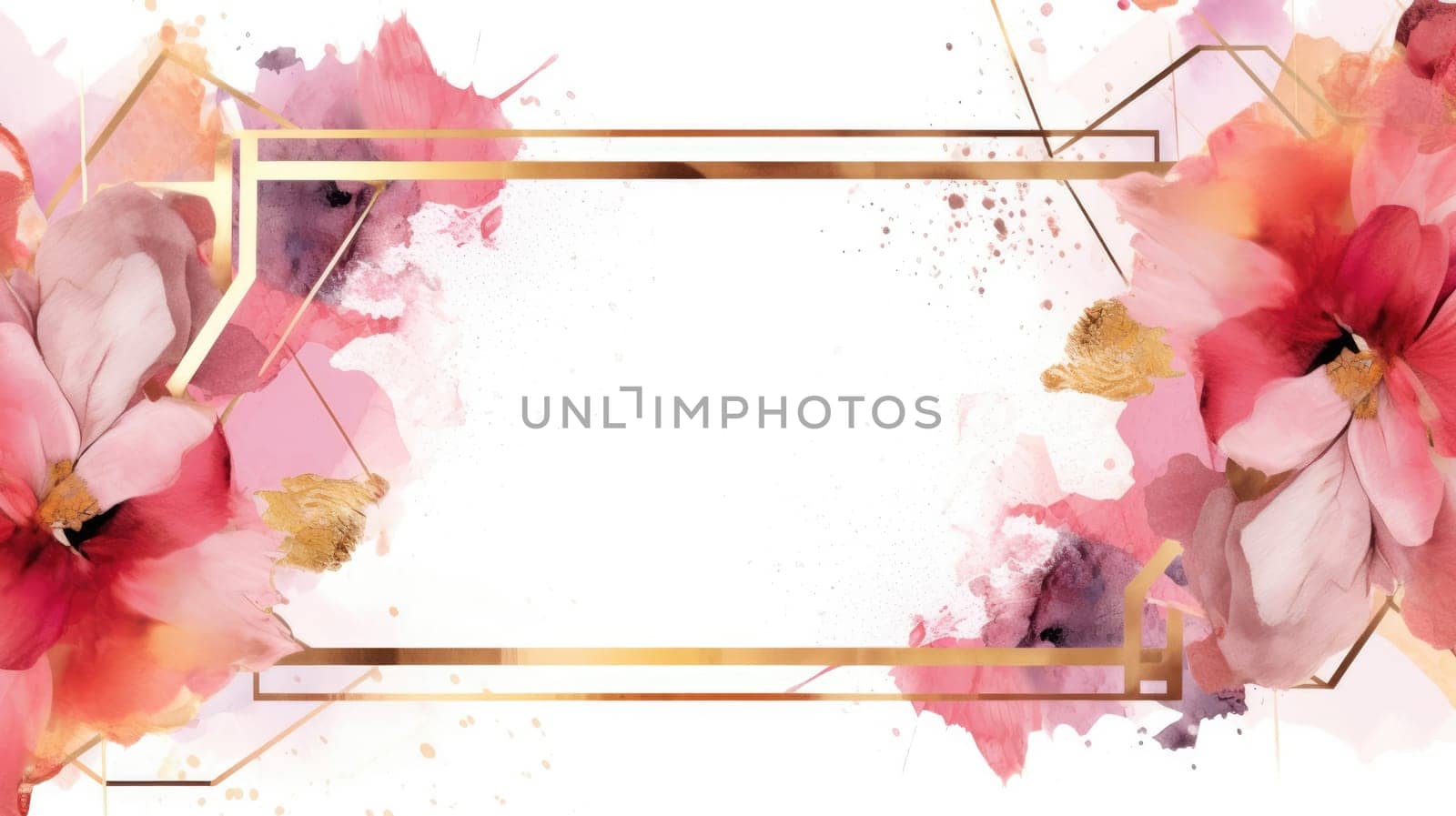 Watercolor abstract design for background of wedding or buzzy social media banner on white background generative AI