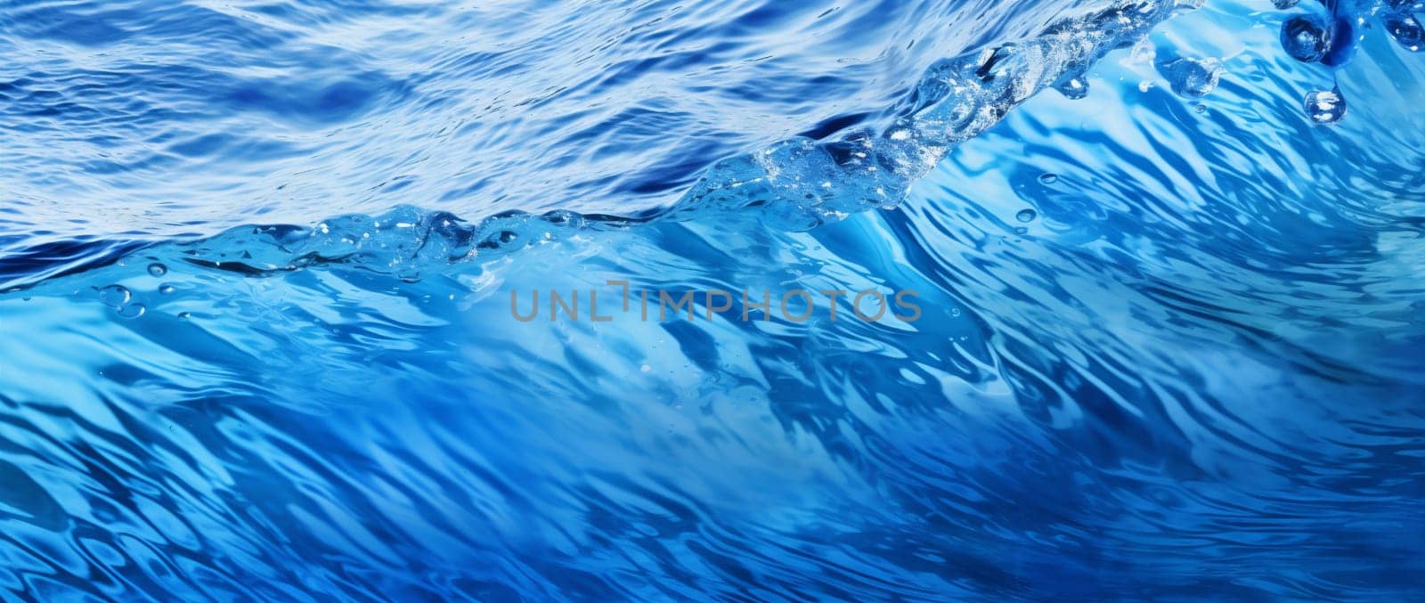 banner beauty summer splash curve water fluid sea illustration pool design ripple background abstract pure blue wave ocean texture cosmetic surface. Generative AI.