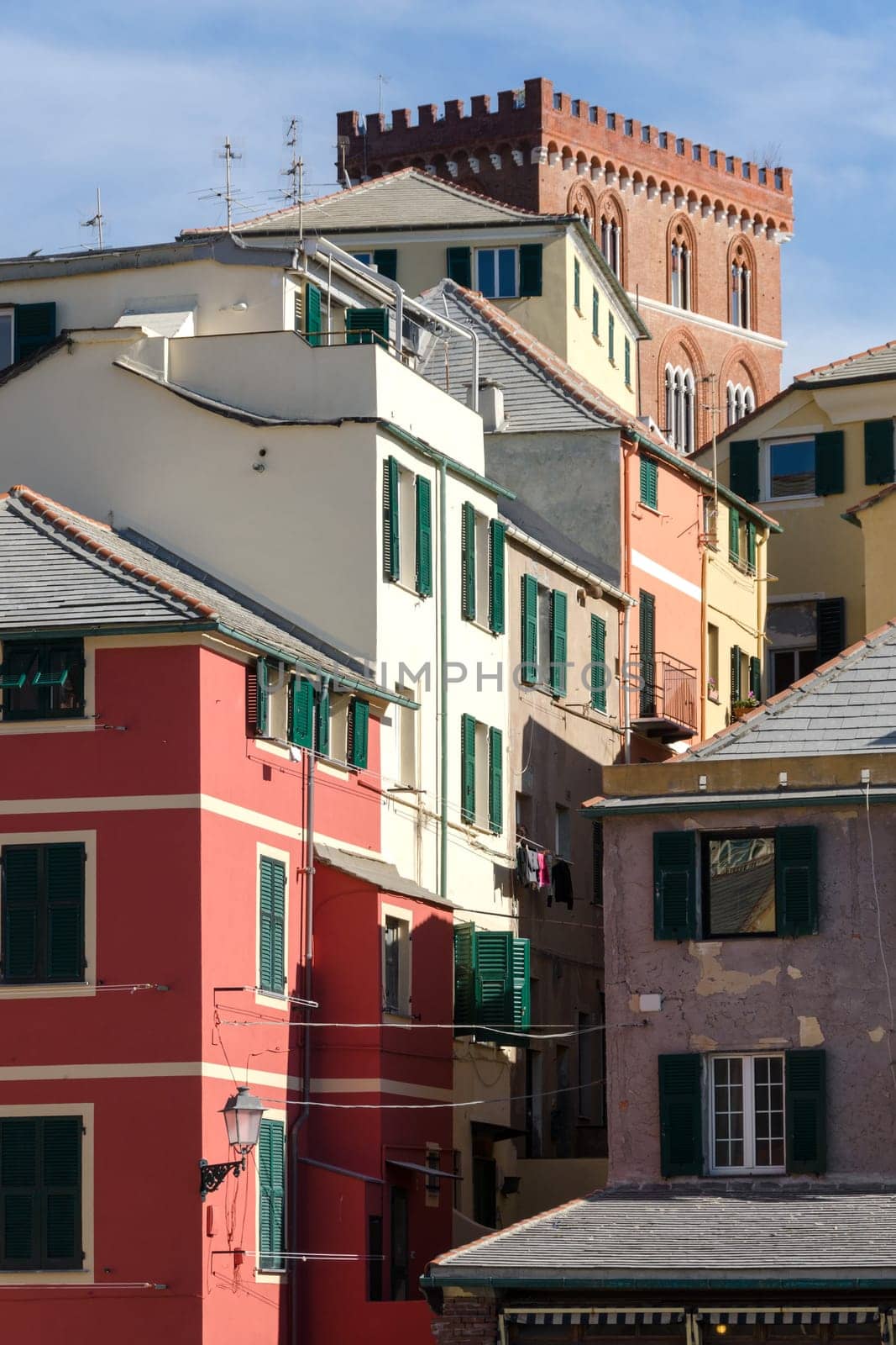 glimpse of the village of Boccadasse in Genoa