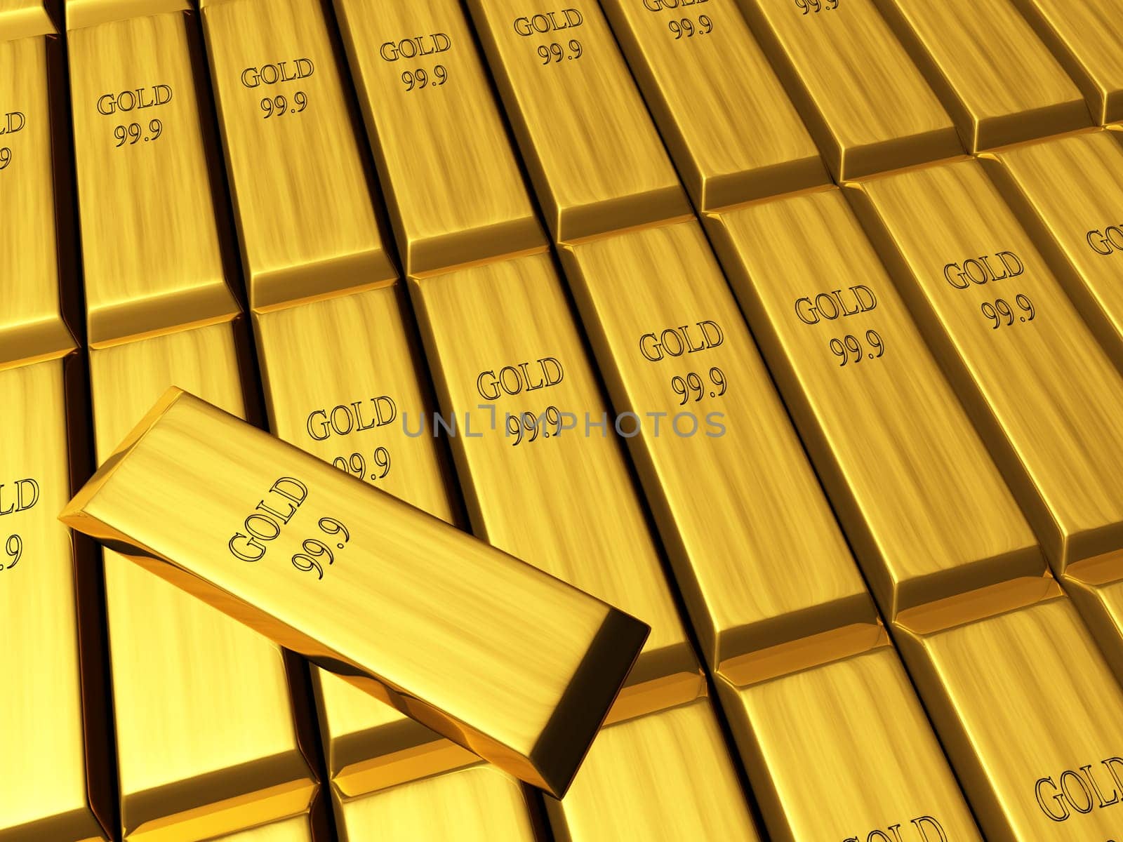 Macro view of rows of gold bars for adv or others purpose use