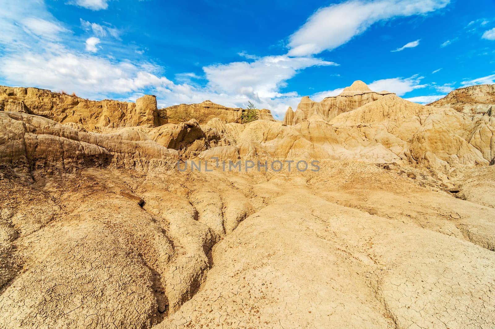 Dry parched landscape of Tatacoa Desert in Colombia