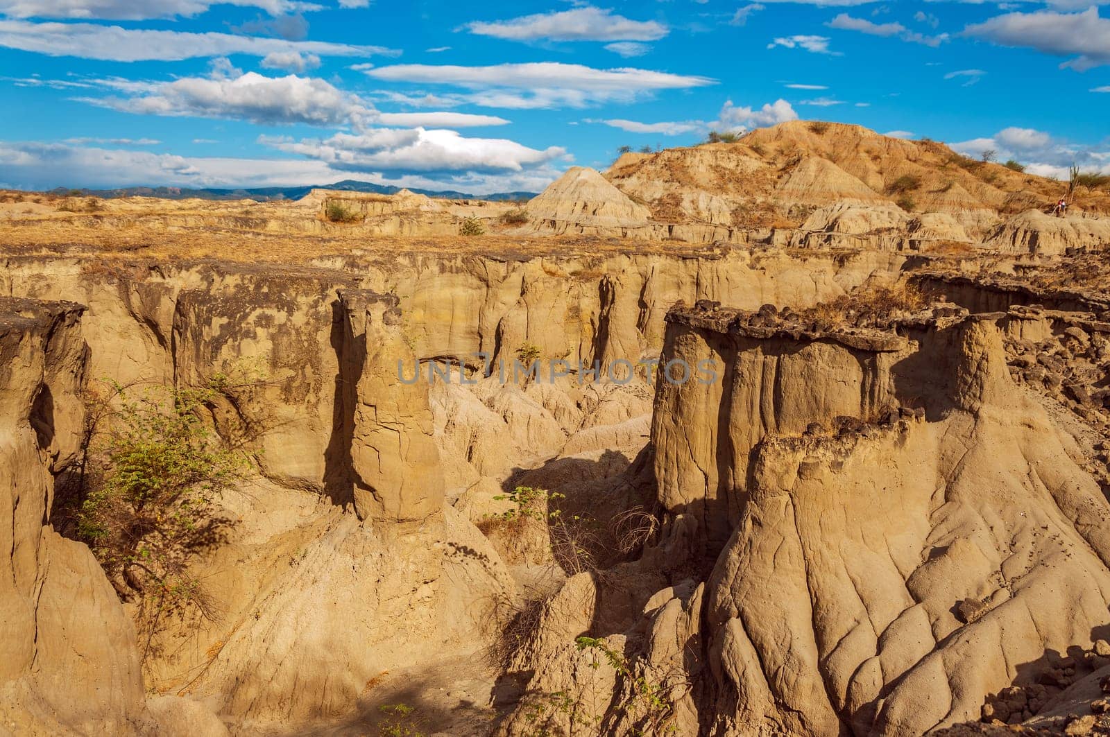 Dry desolate desert canyon in Huila, Colombia
