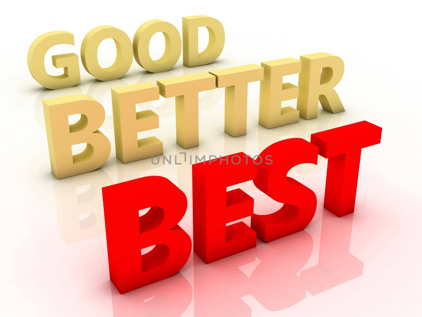 Good, better and best, colorful words on blackboard