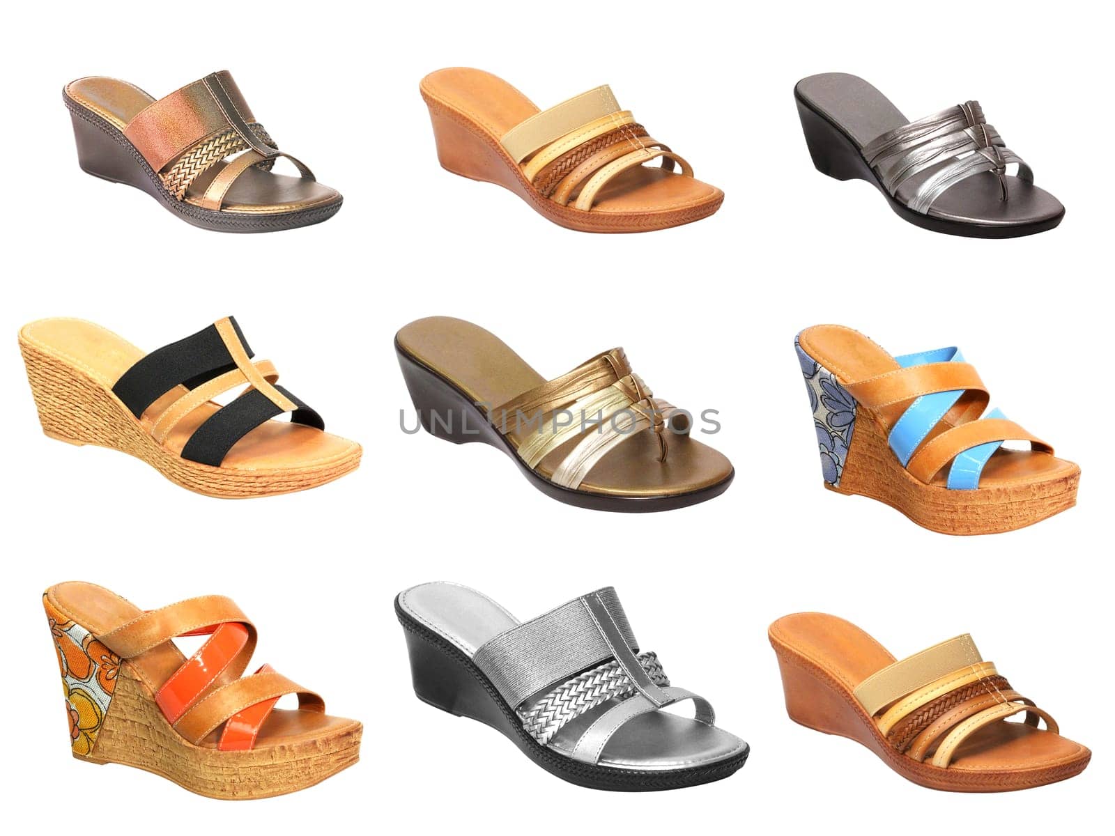 New women's fashion sandals isolated on white