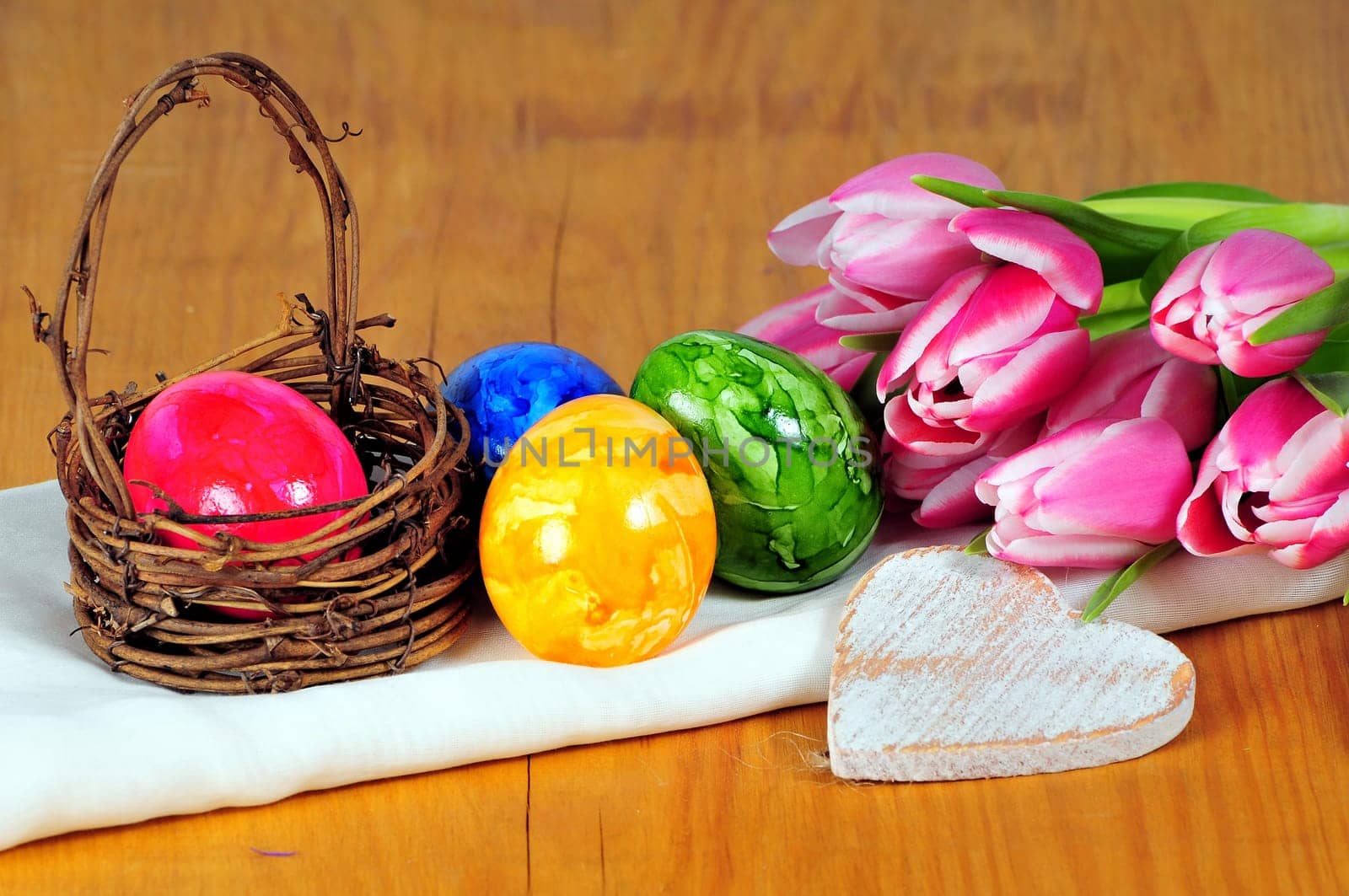 Easter Tulips Flowers Eggs