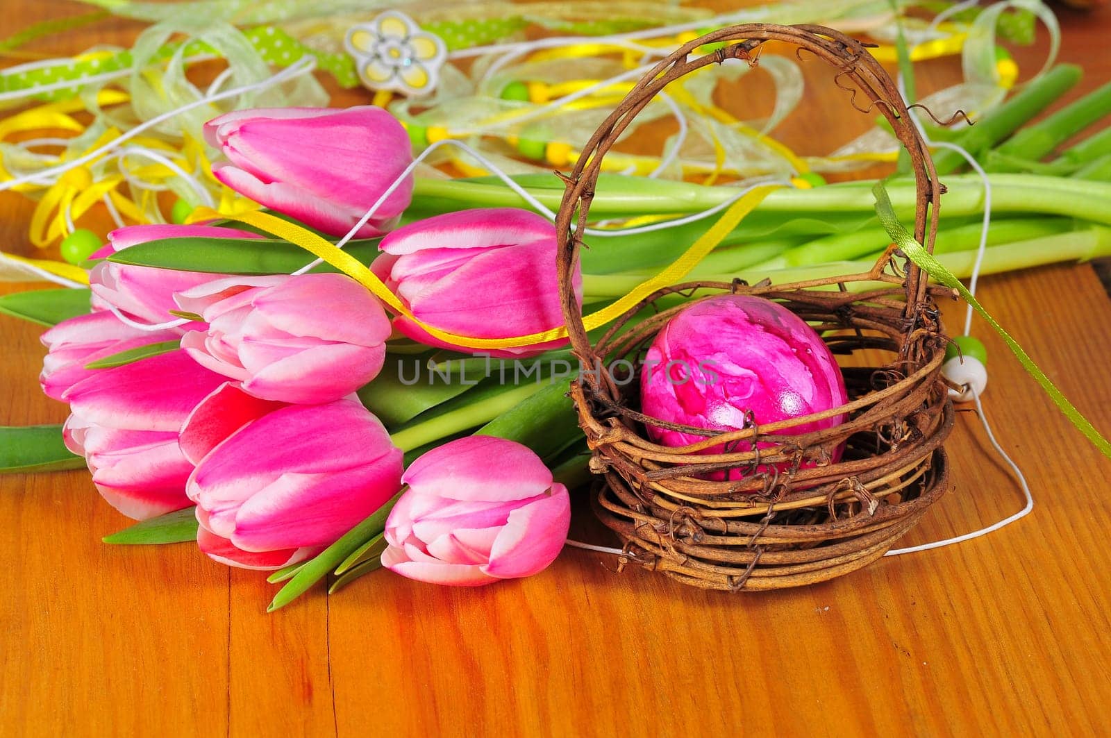 Easter Tulips Flowers Eggs