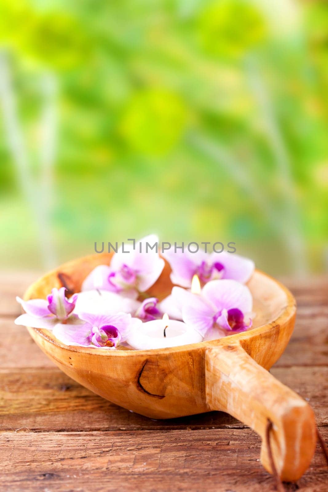 Wellness and spa concept with orchids