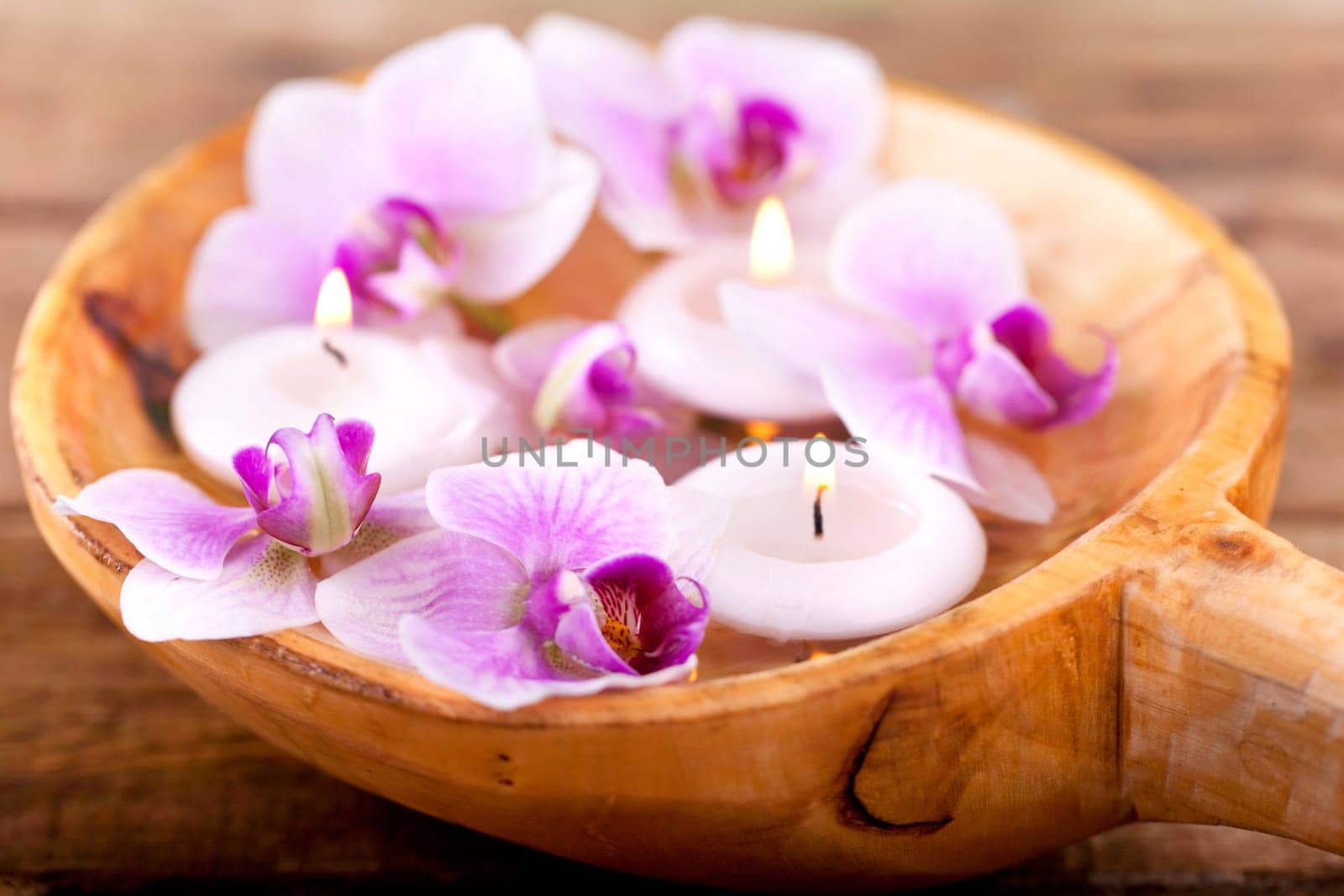 Wellness and spa concept with orchids