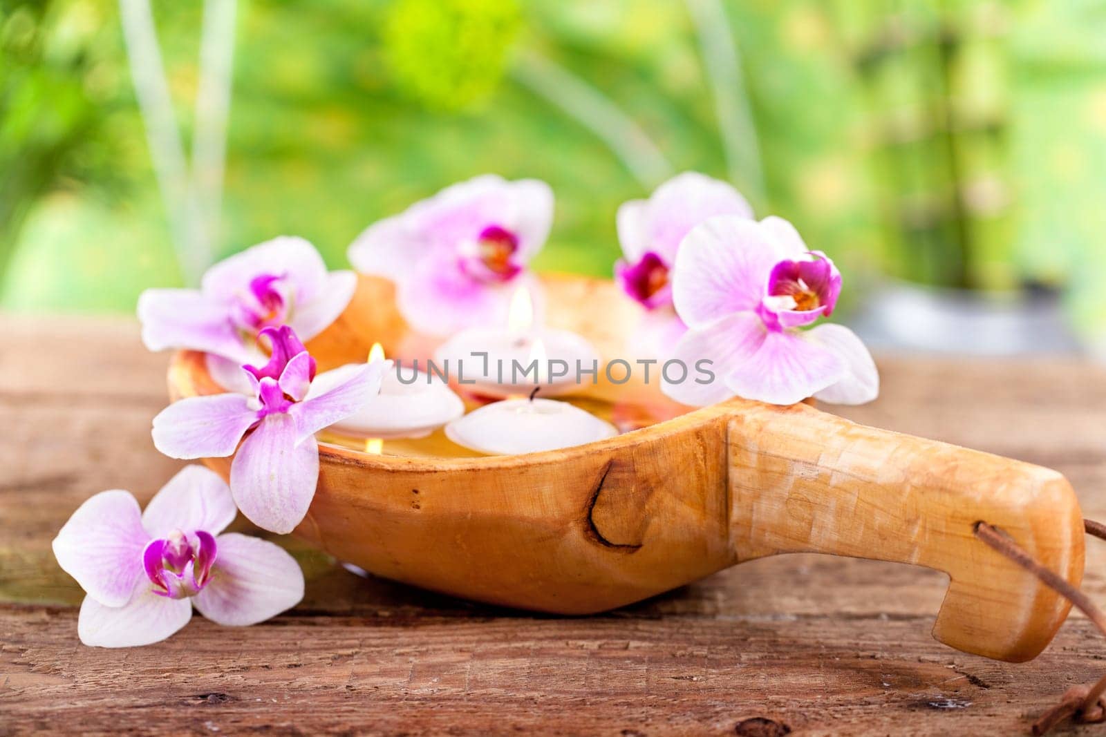 Wellness and spa concept with orchids