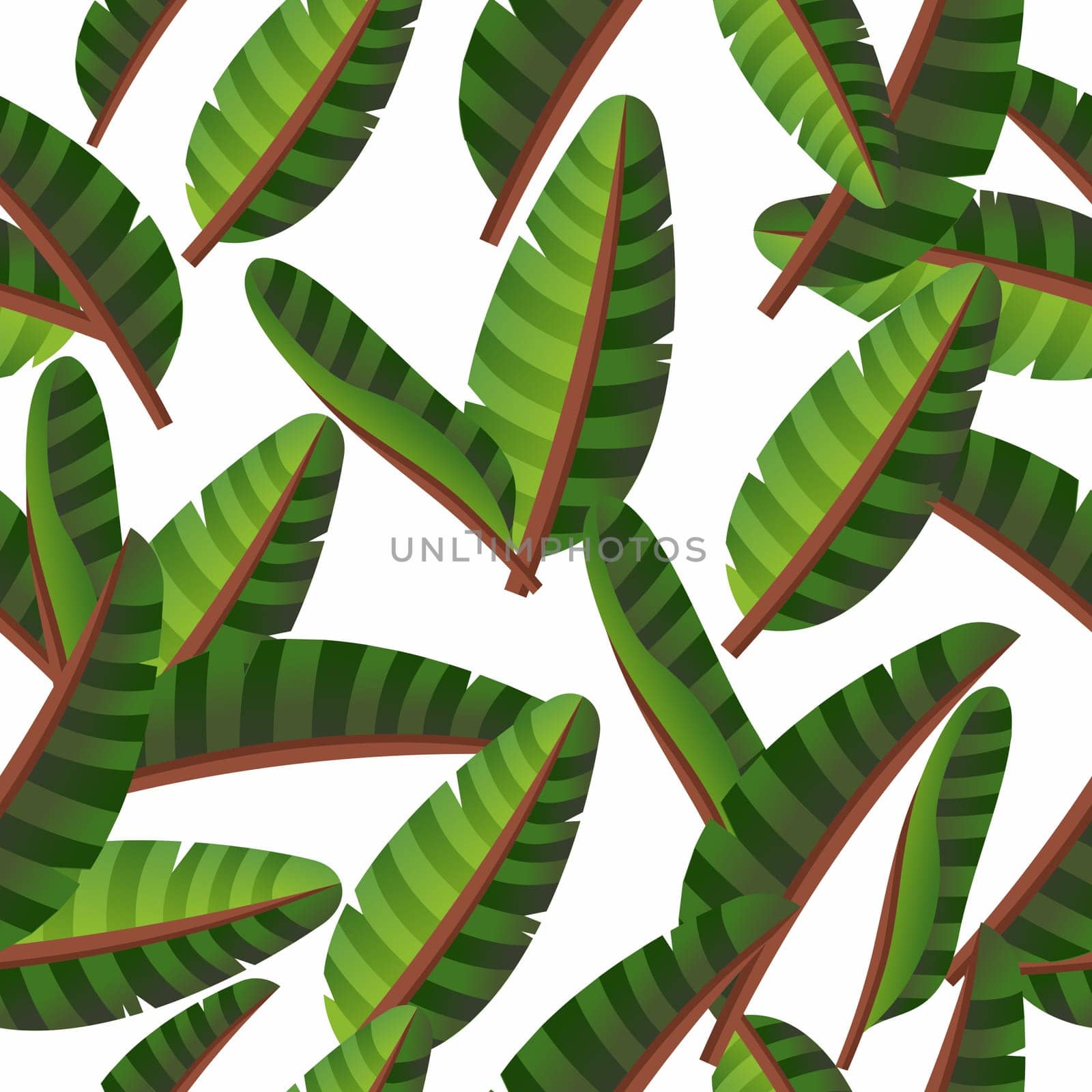 Spring tropical green leaves seamless pattern. Vector file layered for easy manipulation and custom coloring.