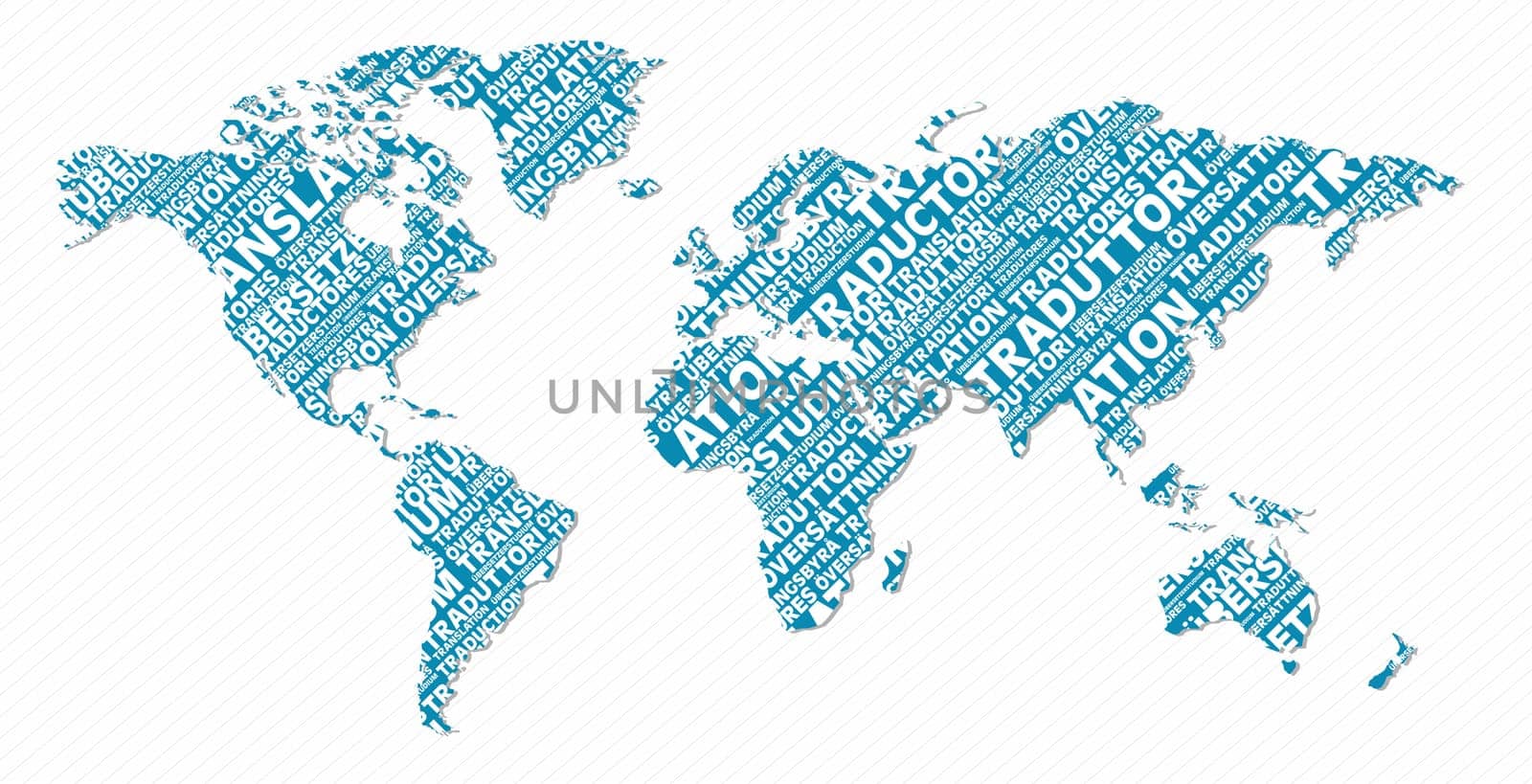 Multi-language world map text shape. Vector file layered for easy manipulation and custom coloring.