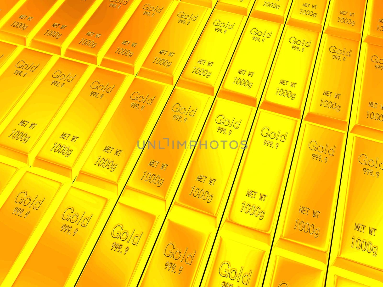 Macro view of rows of gold bars for adv or others purpose use