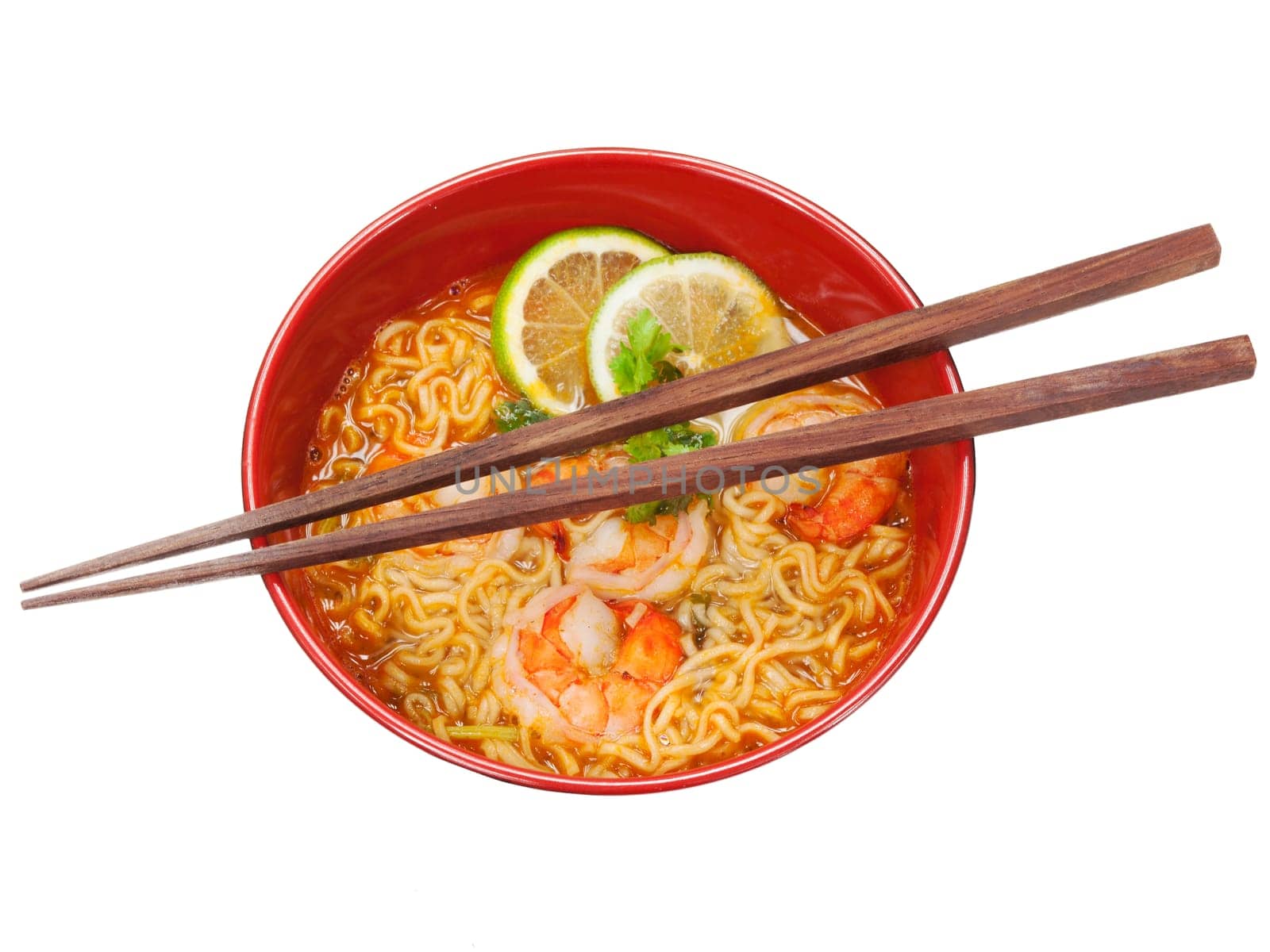 Tom yum soup,food from Thailand on white background