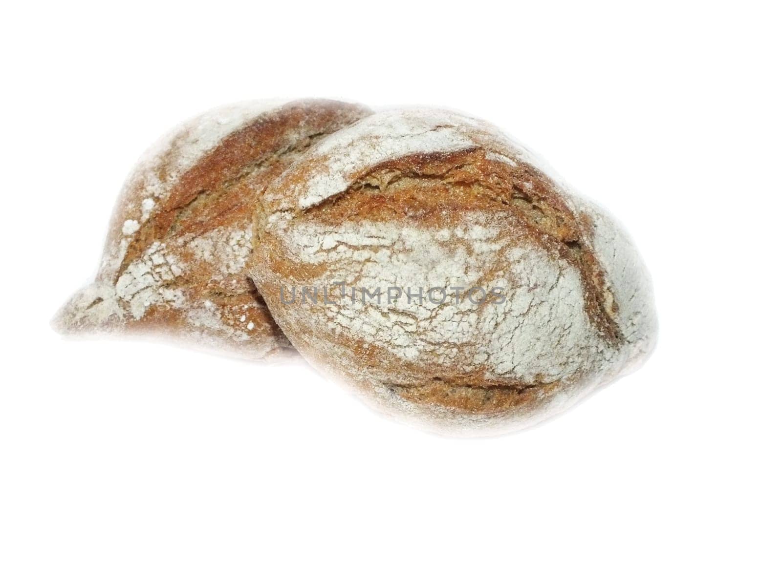freshly baked buns on white background