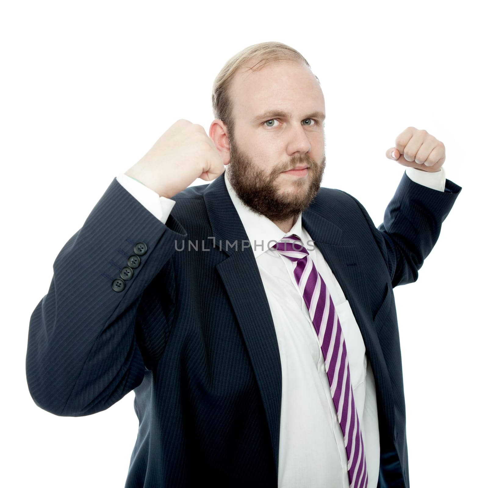 beared business man's strong