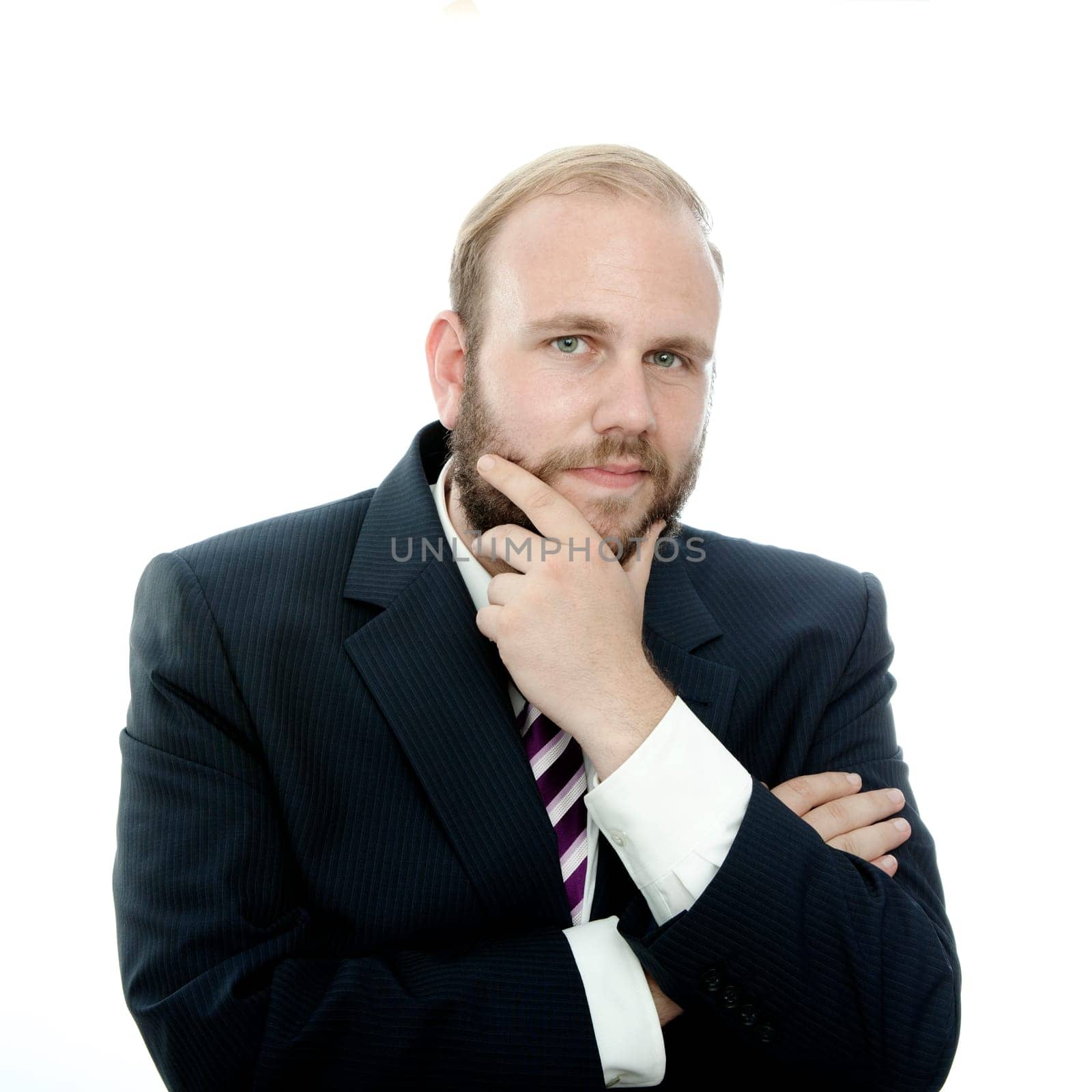 beard business man think