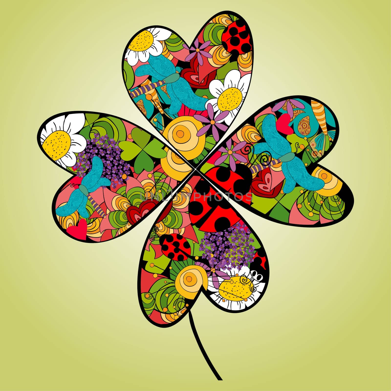 Spring elements vibrant flower. Vector file layered for easy manipulation and custom coloring.