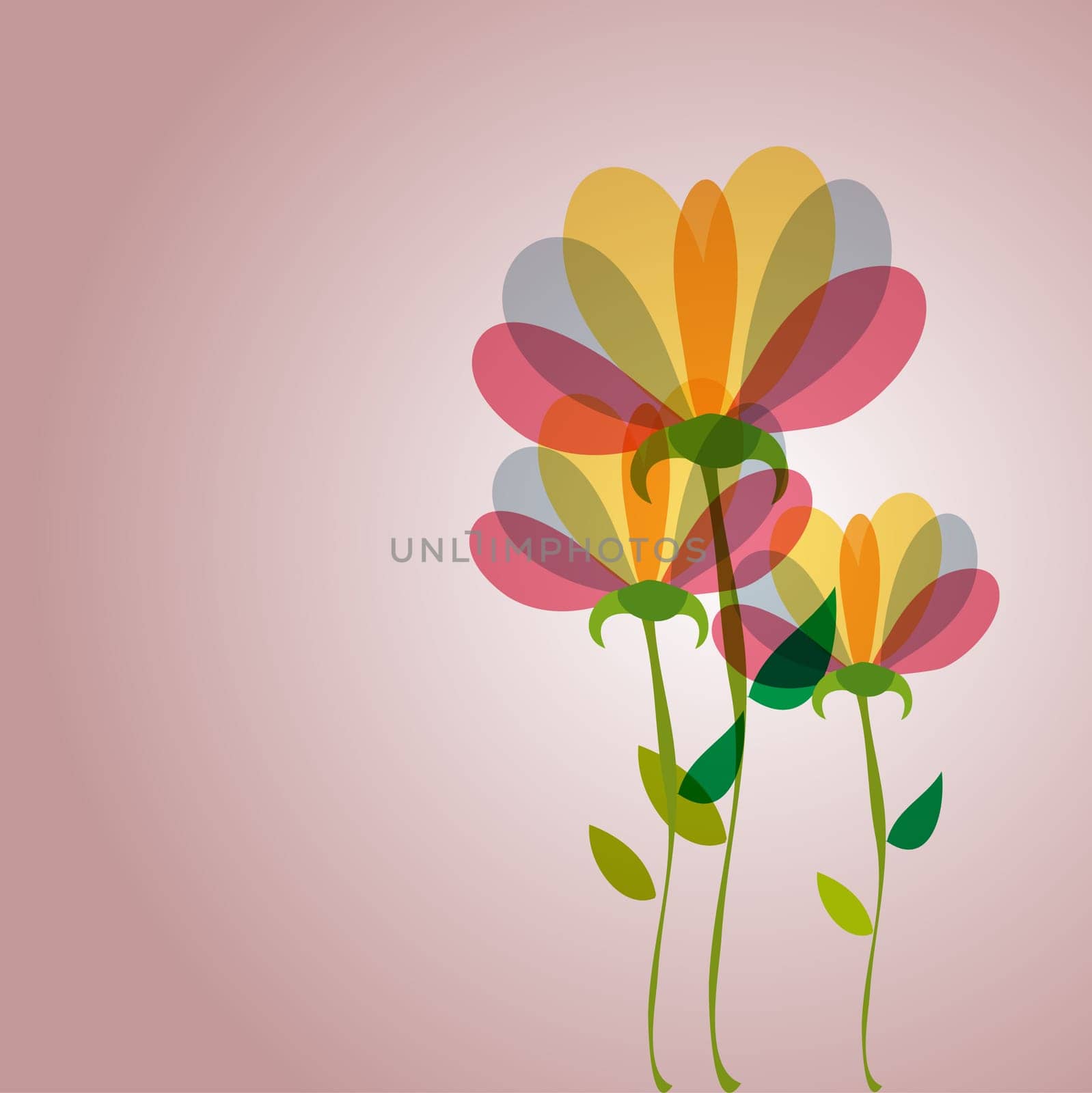 Spring time contemporary transparent flowers background. EPS10 file version. This illustration contains transparencies and is layered for easy manipulation and customization.