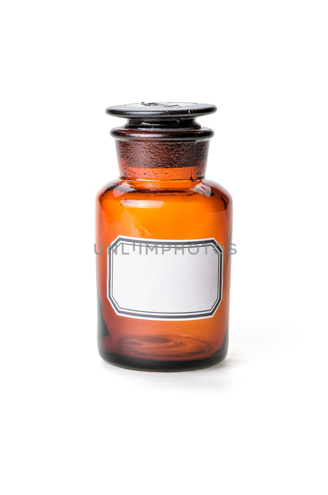 Brown Glass Apothecary Bottle with Blank Label