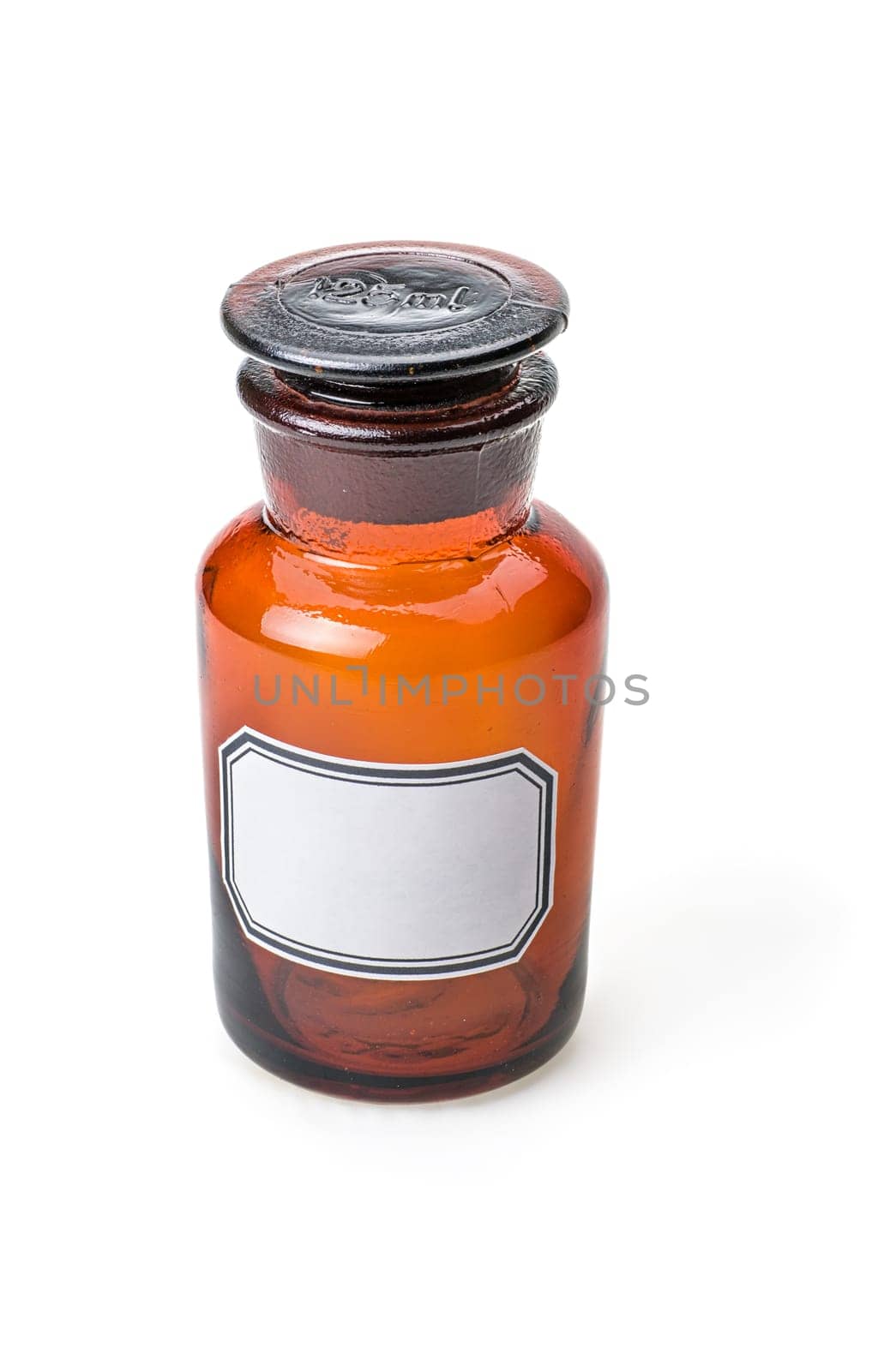 Brown Glass Apothecary Bottle with Blank Label