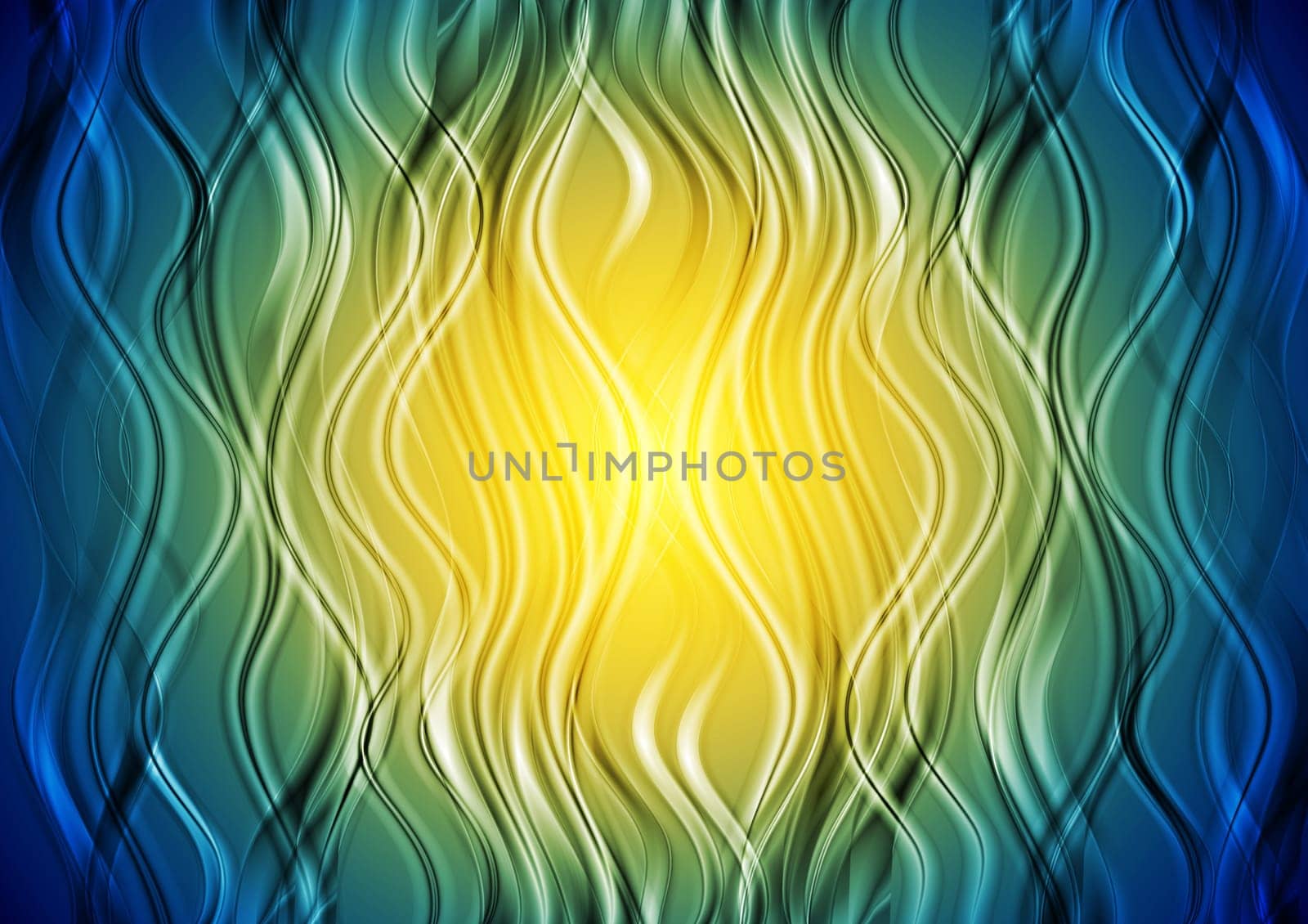 Abstract colourful design. Elegant waves on the yellow and blue background. Vector illustration eps 10