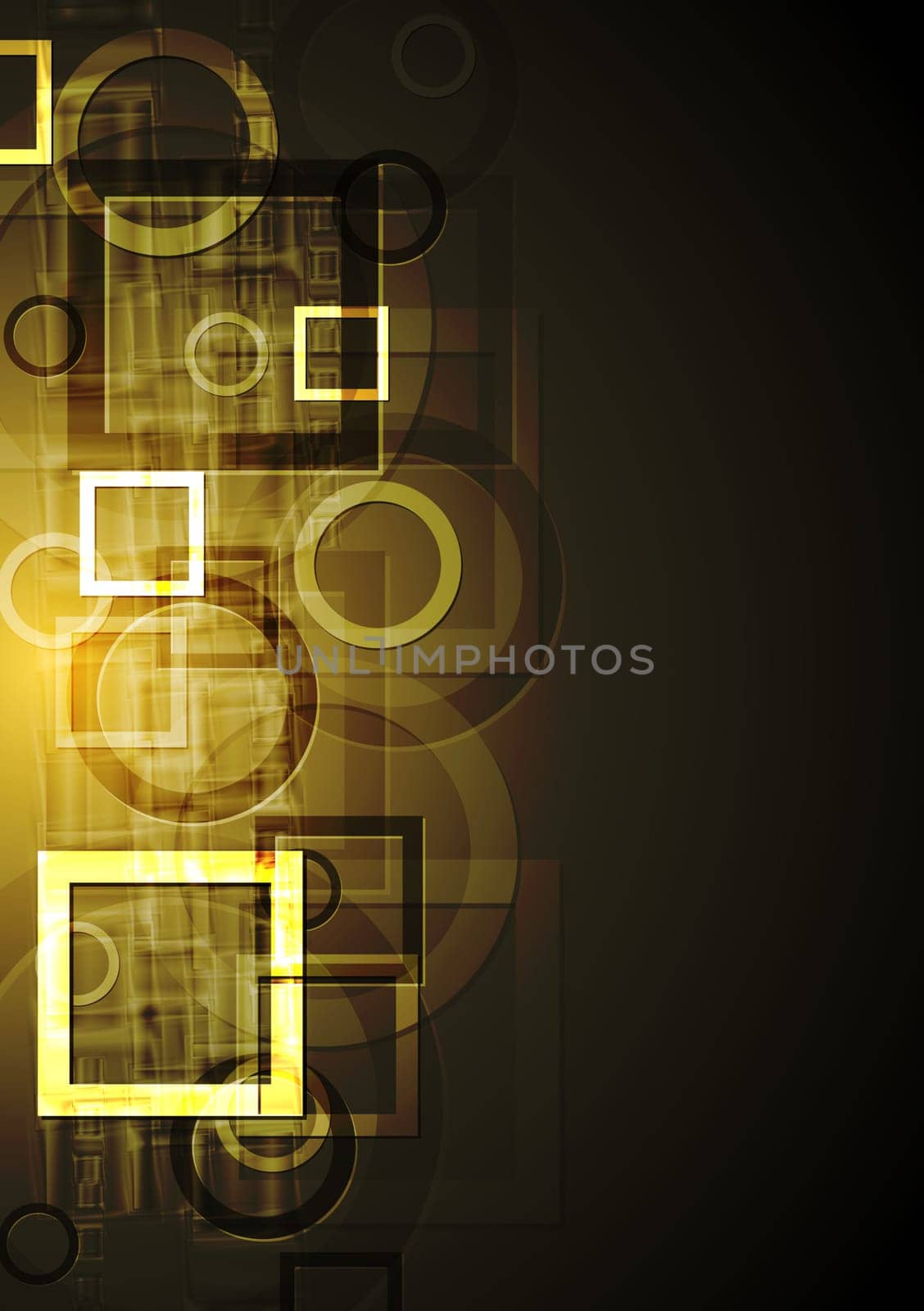 Dark yellow abstract background. Tech style with geometrical shapes. Vector design eps 10