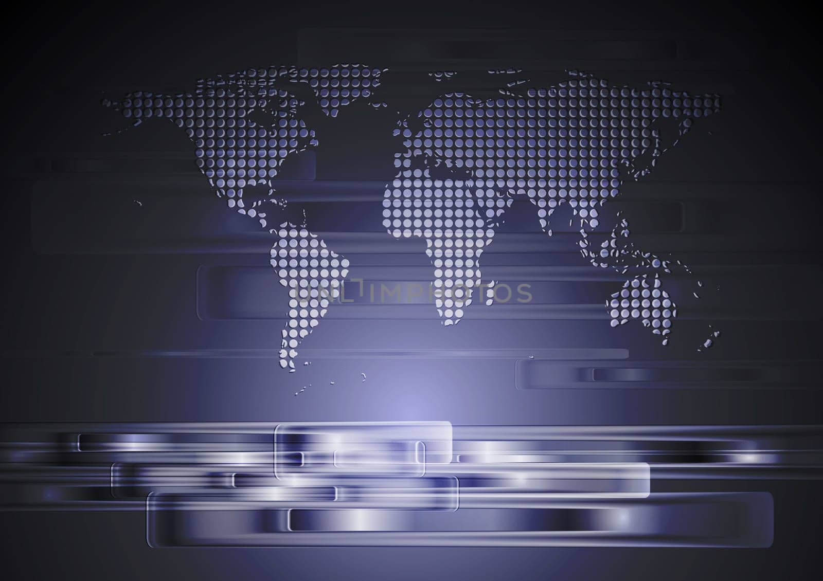 Dark abstract technology background with world map. Vector design eps 10