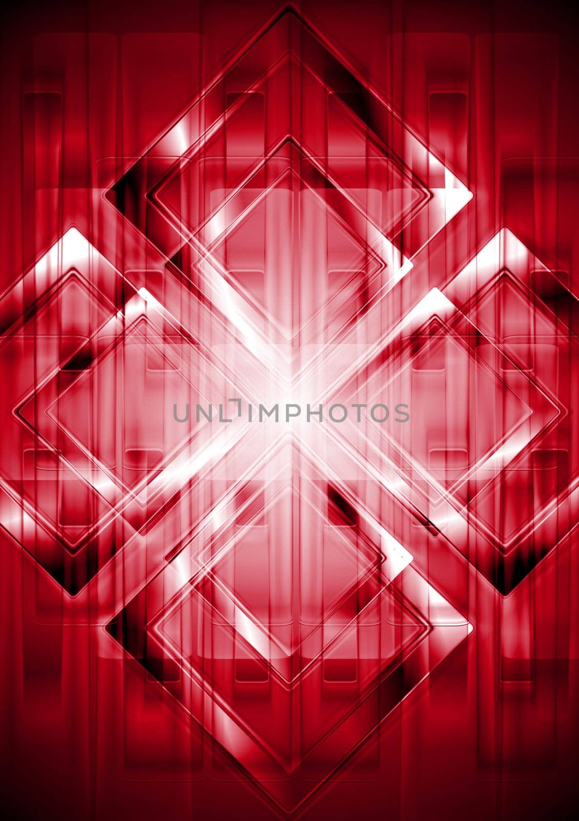 Bright red hi-tech design. Abstract squares. Eps 10 vector background