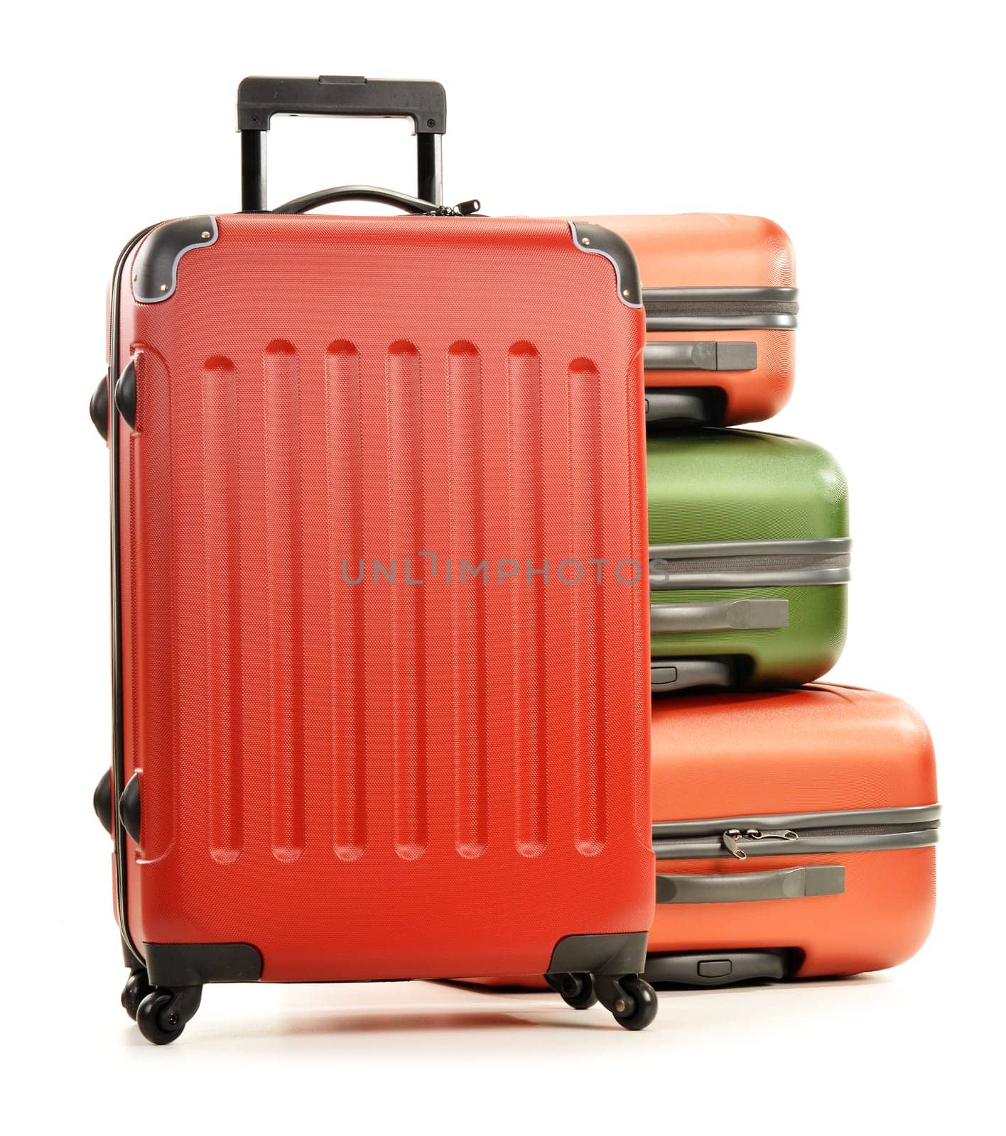 Luggage consisting of large suitcases isolated on white