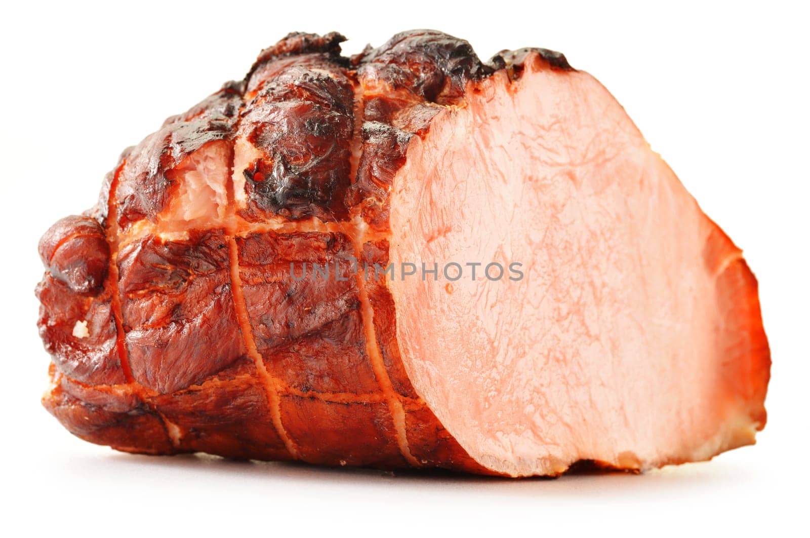Fresh ham isolated on white background