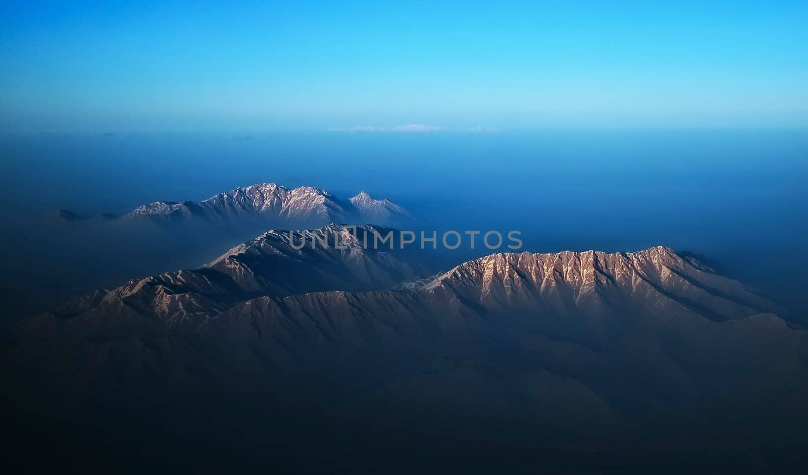 Aerial view of a wonderful blue mountains in Iran