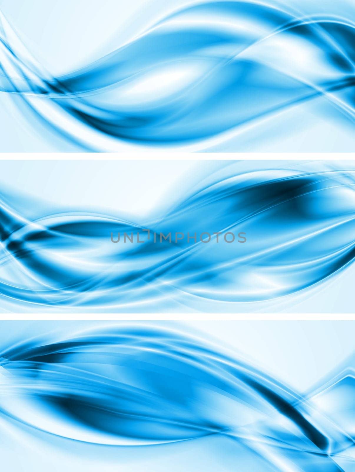 Abstract blue banners. Shiny waves. Vector design eps 10