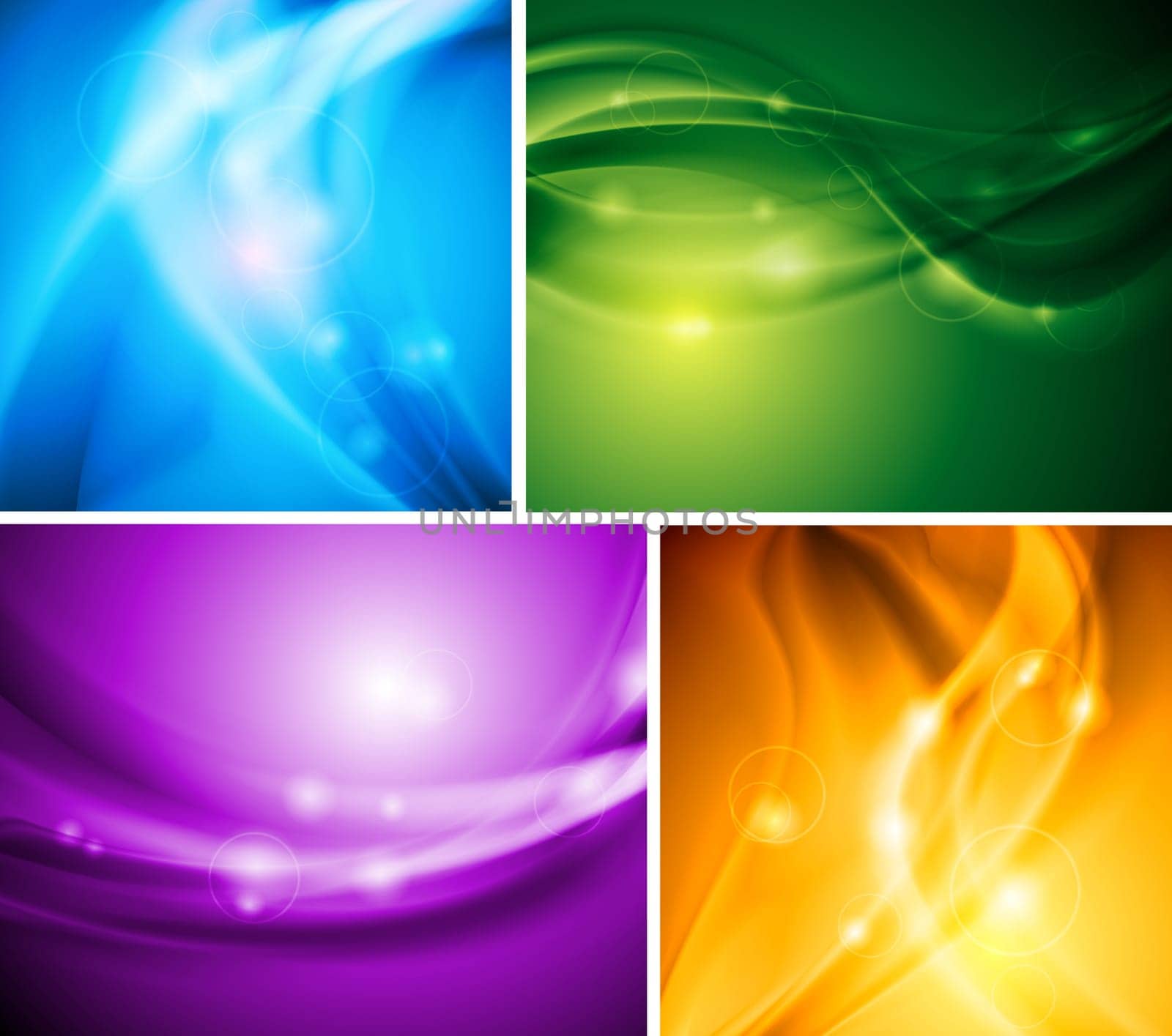 Set of bright wavy backgrounds. Vector design eps 10