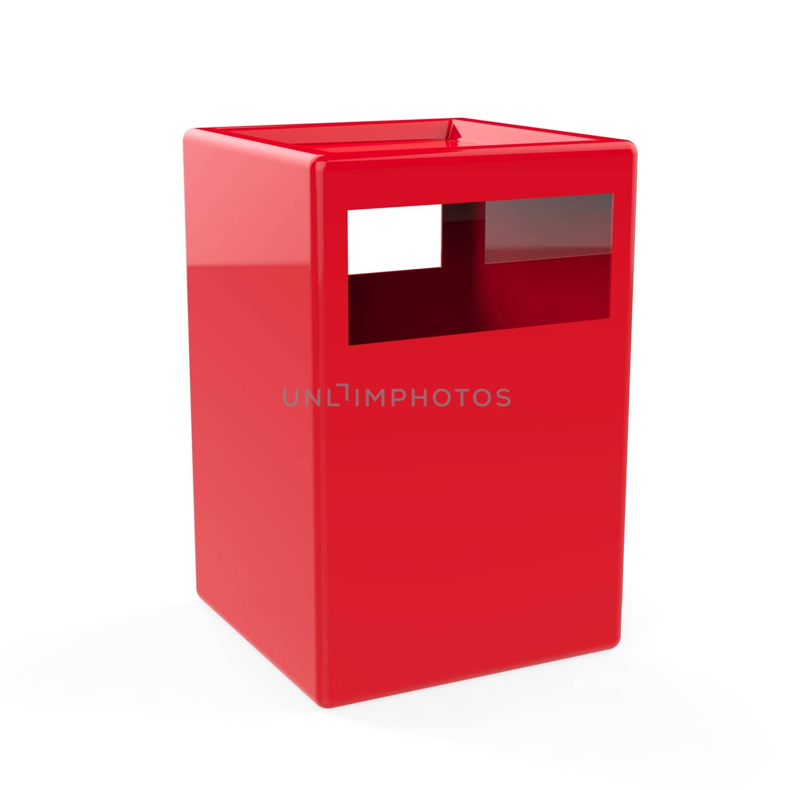 Street garbage bin isolated on white background