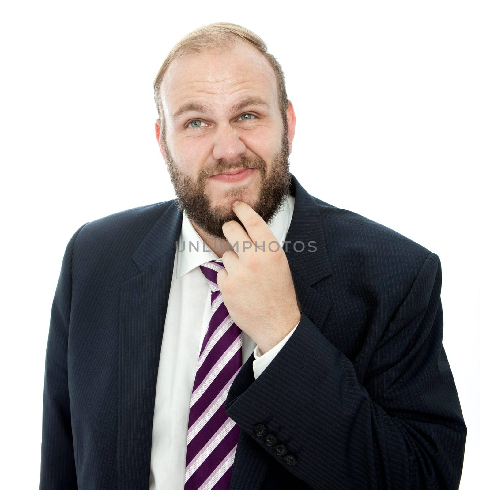 beard business man solving problem