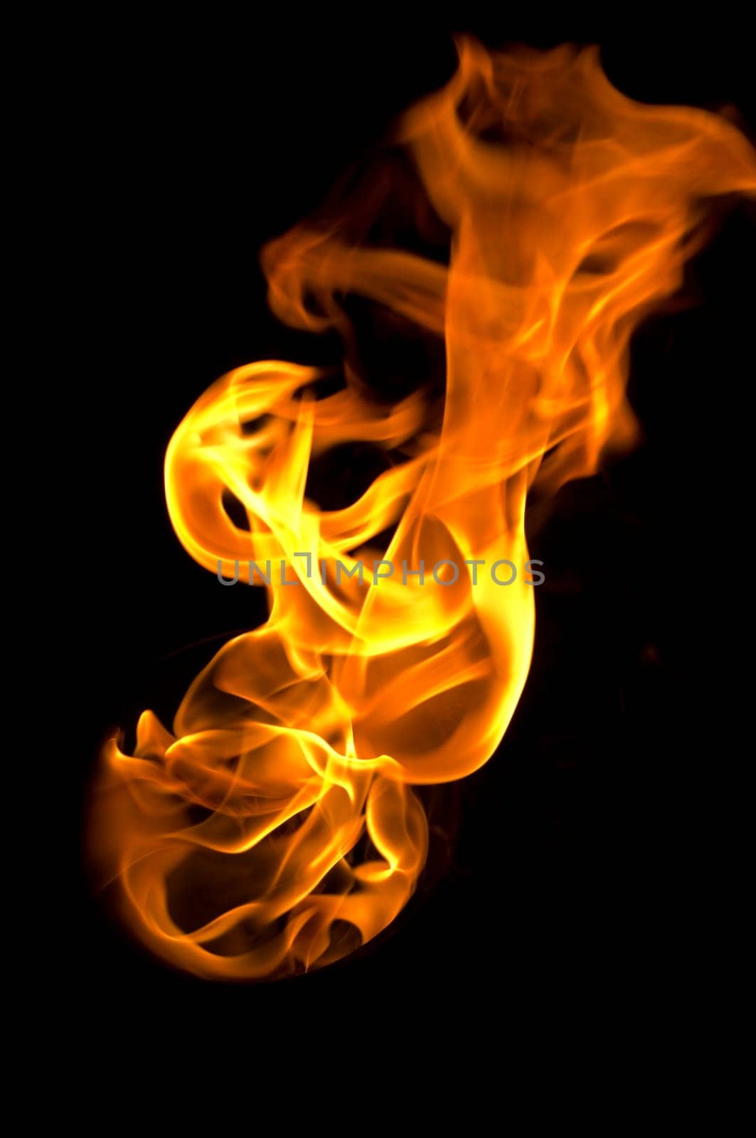 fire with a black background, abstract background.