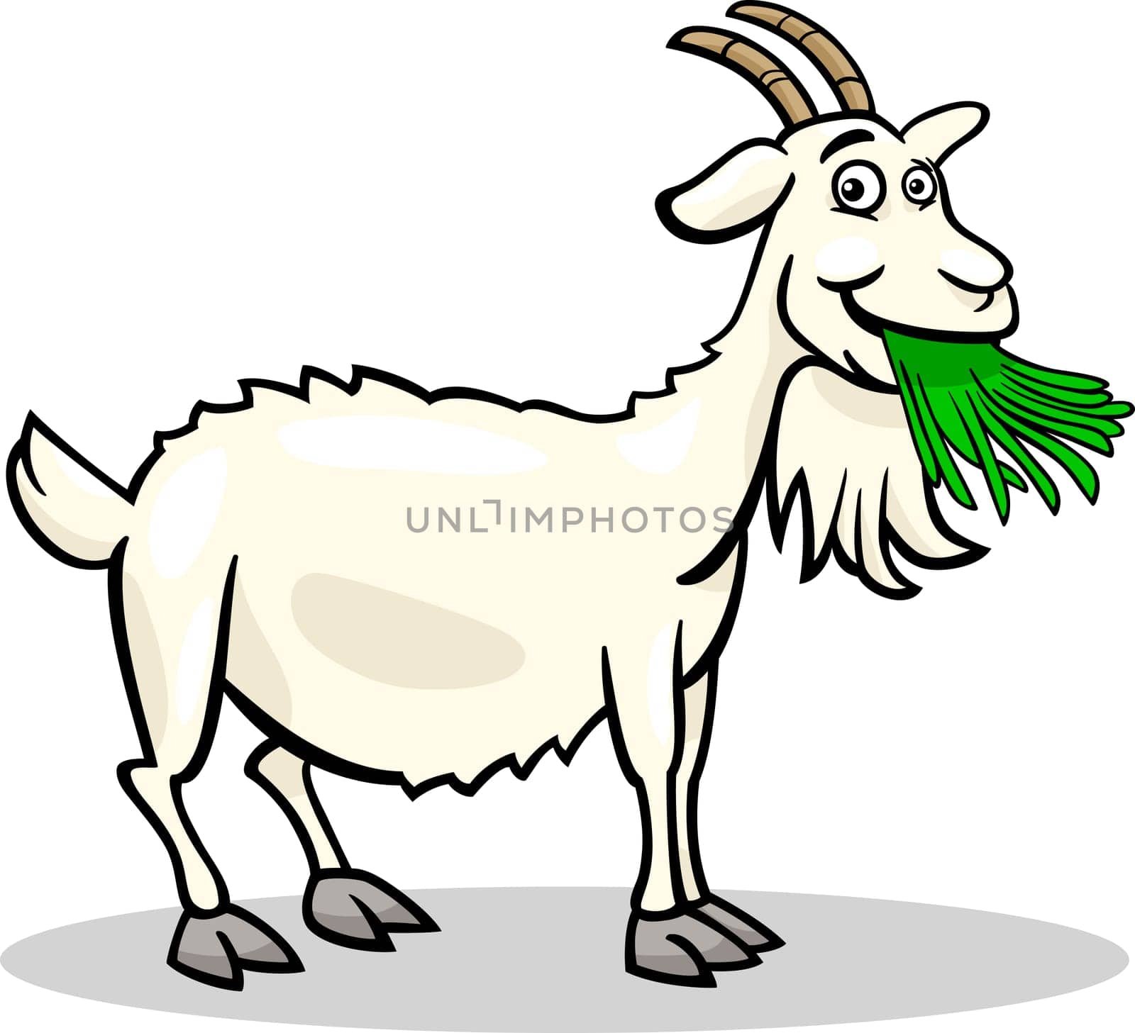 Cartoon Illustration of Funny Goat Farm Animal