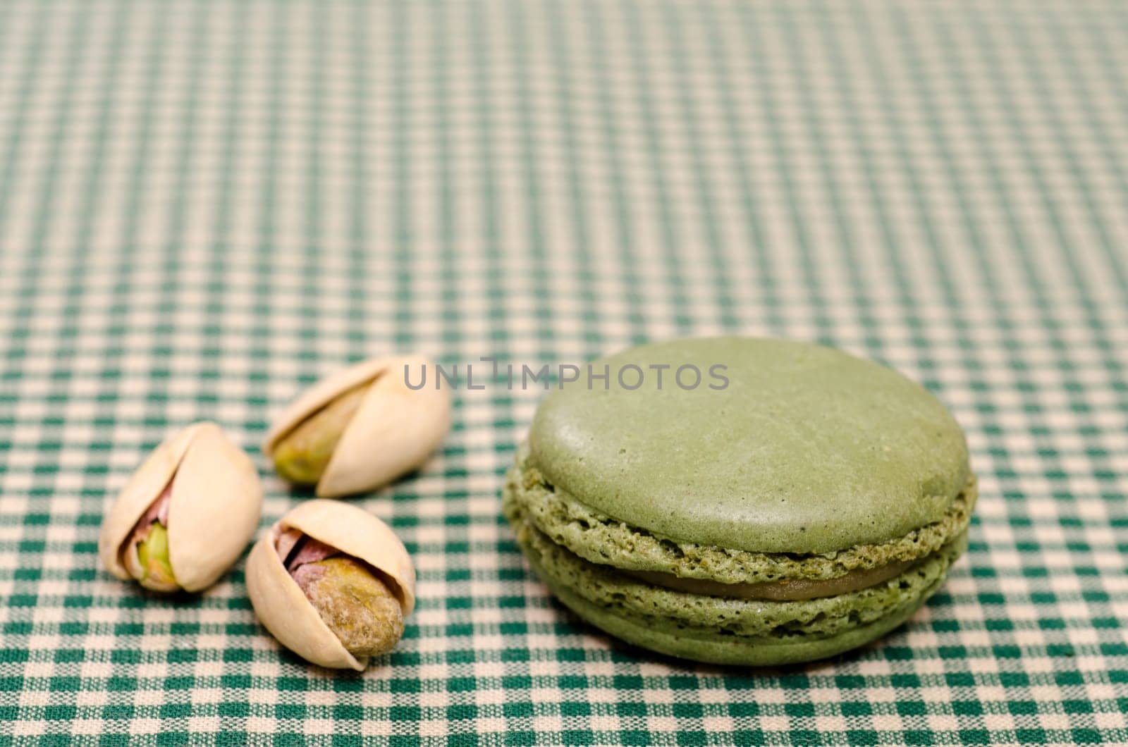 Pistachios and French specialty macaron