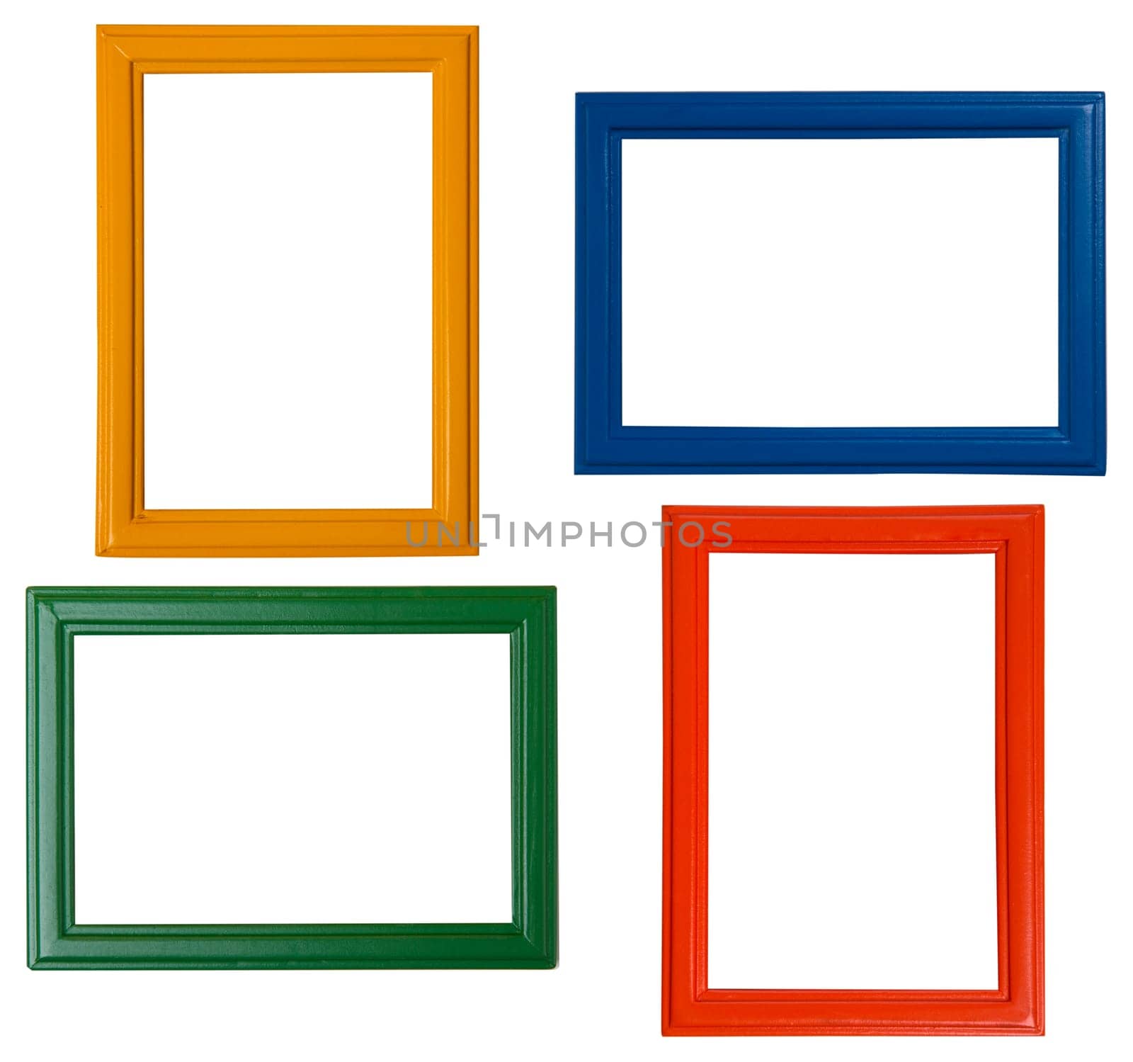 Modern photo frames isolated on white background