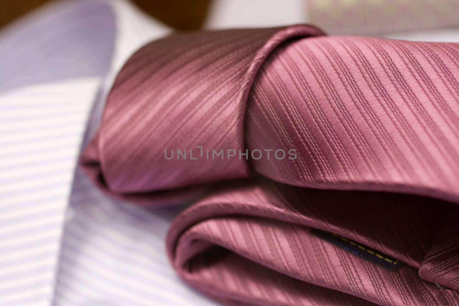 Photo of Striped necktie on shirt