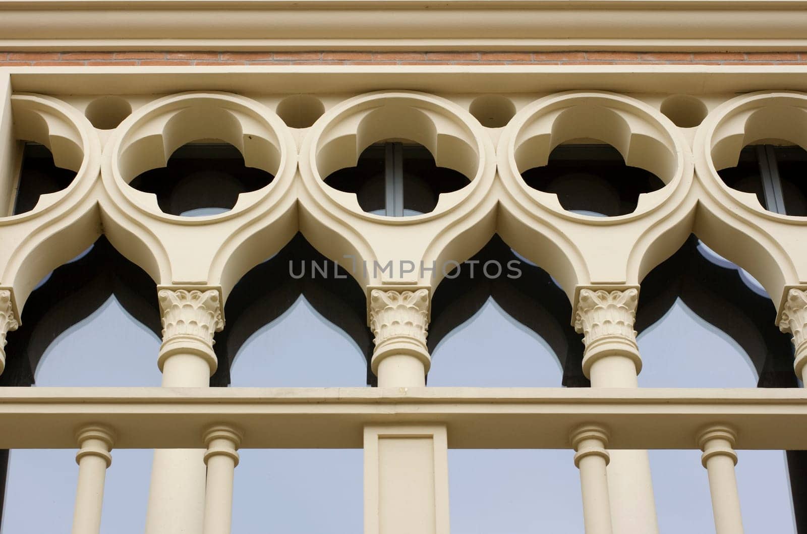 Balcony and windows with arc